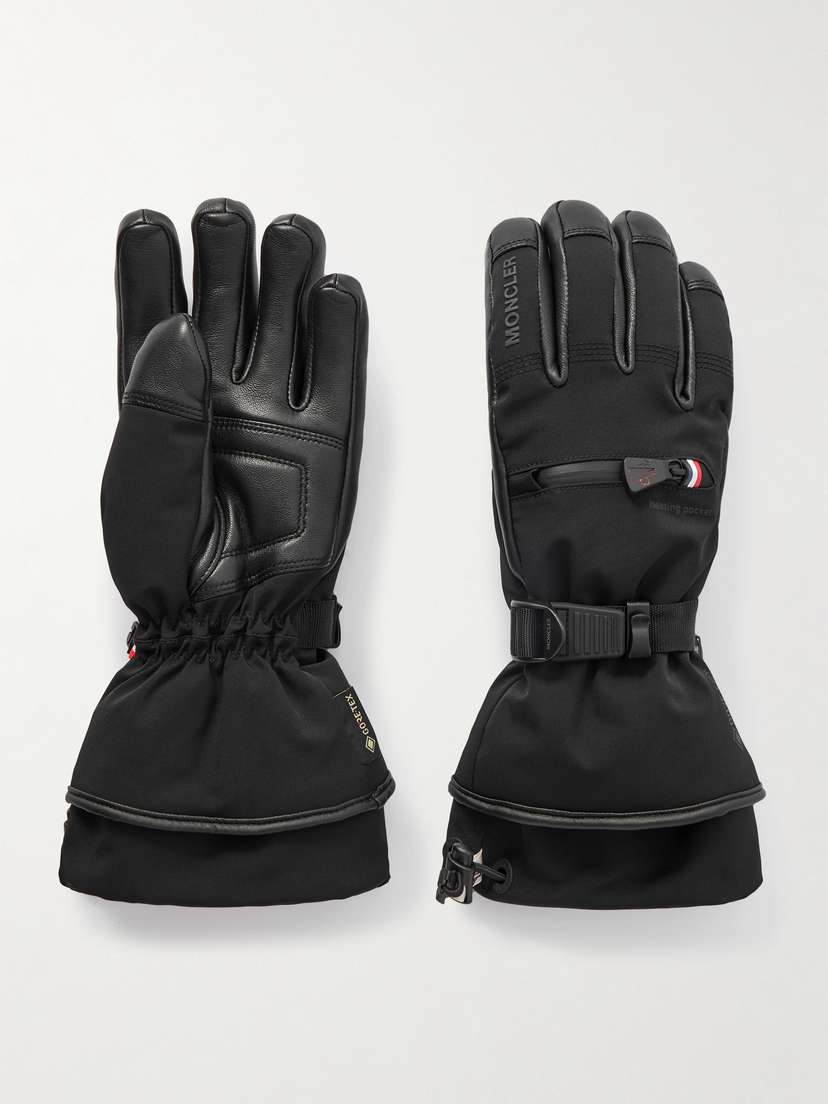Moncler Grenoble Appliquéd Paneled Gore-tex® And Leather Gloves