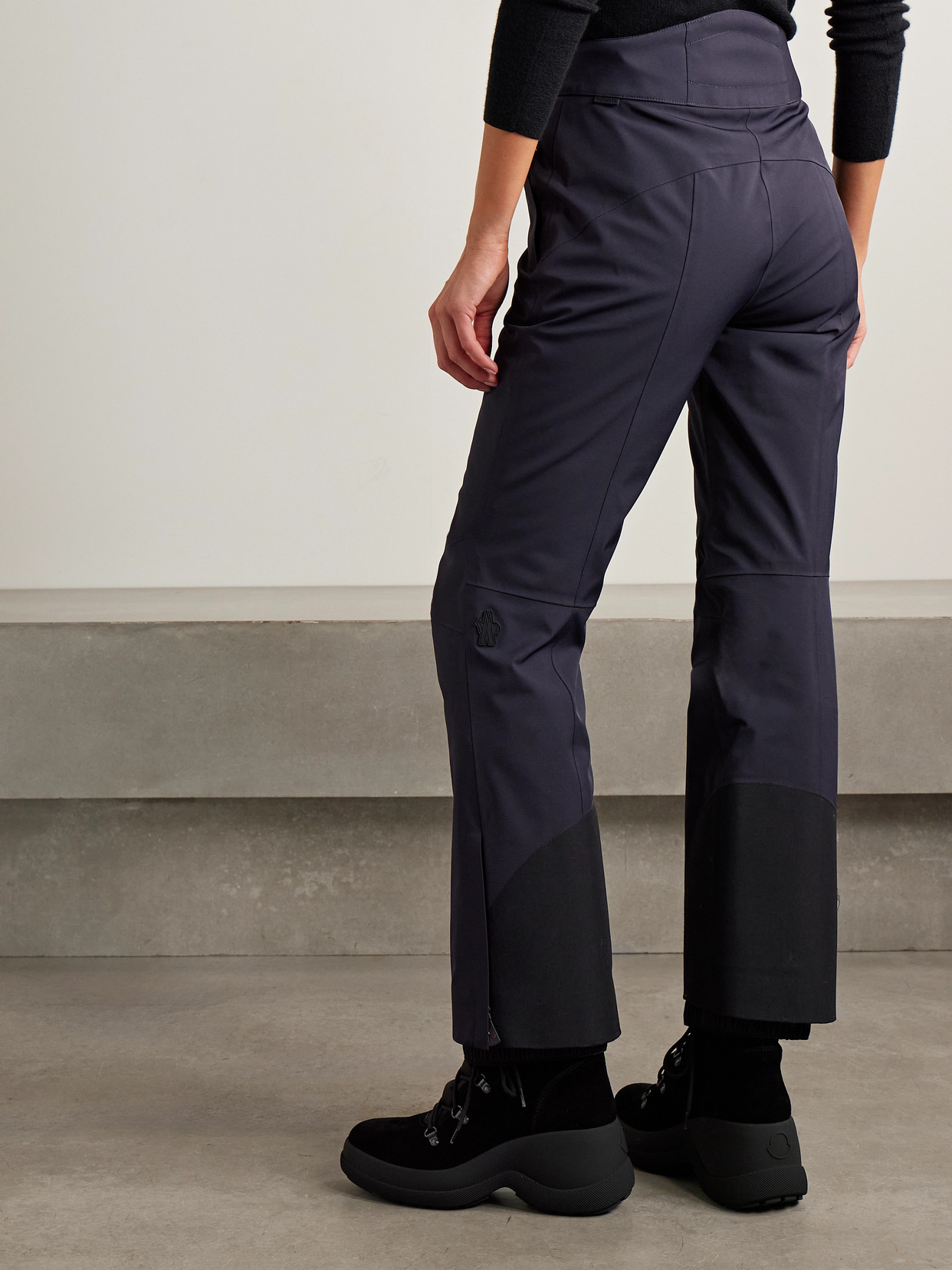 Moncler Belted Bootcut Ski Pants In Black