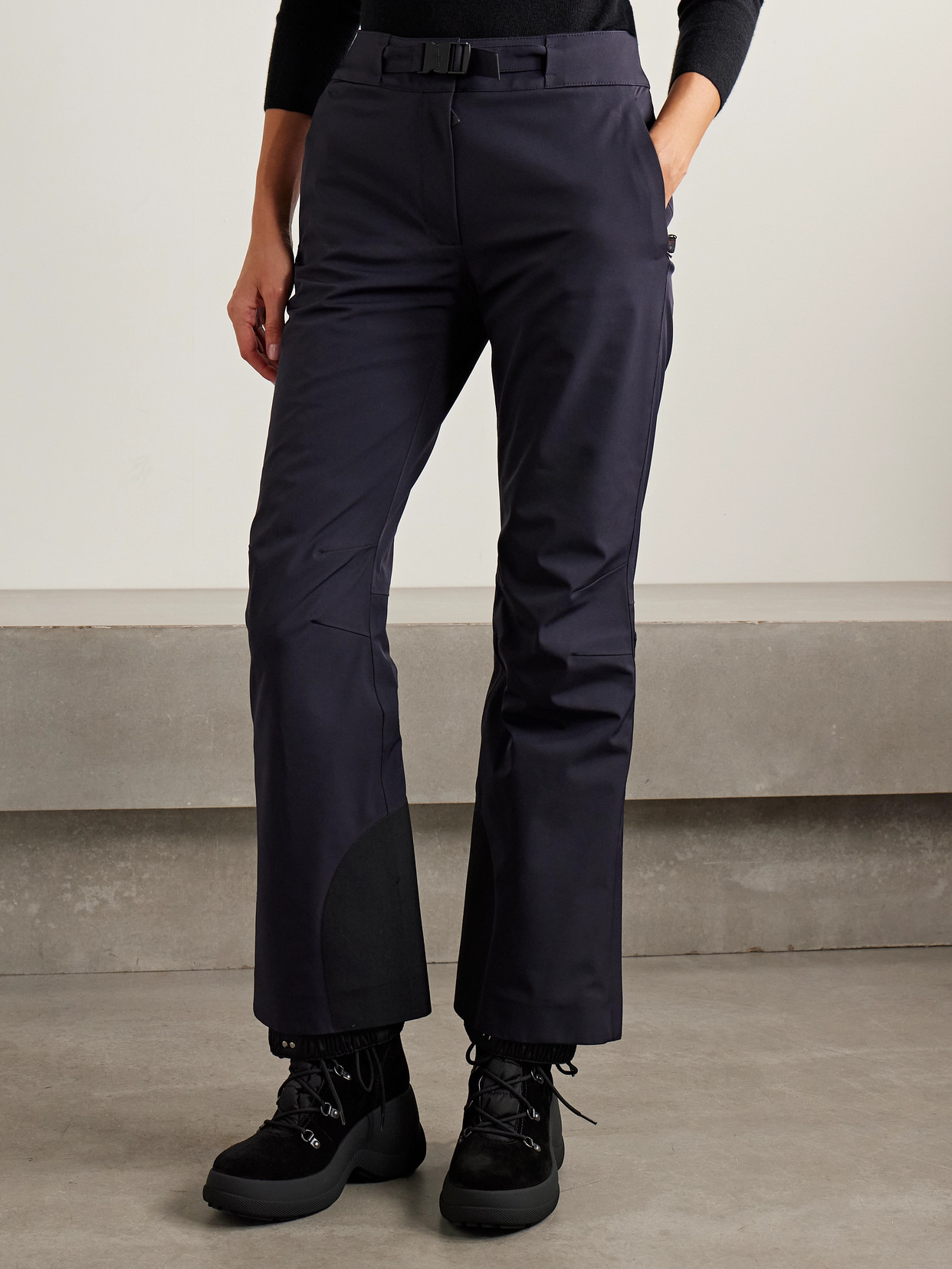 Moncler Belted Bootcut Ski Pants In Black