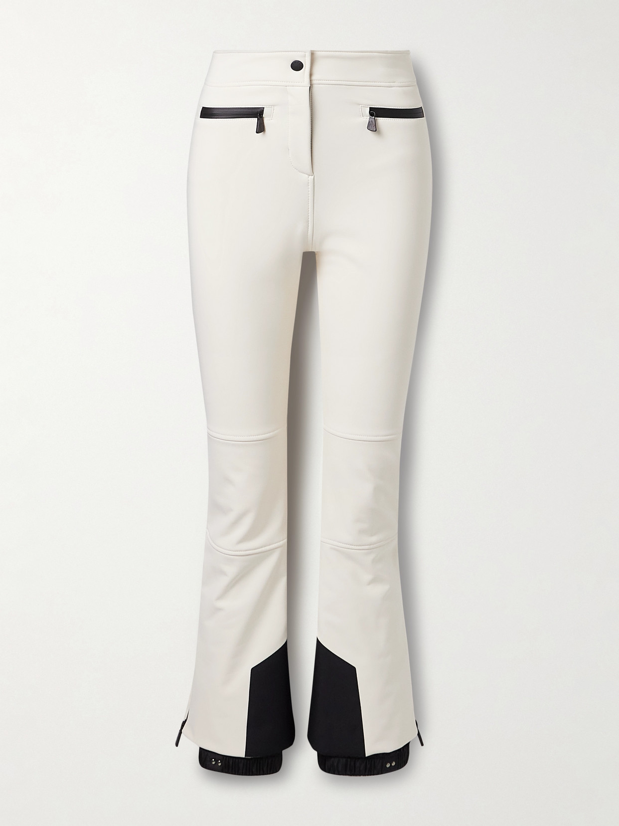 Moncler Paneled Bootcut Ski Pants In White