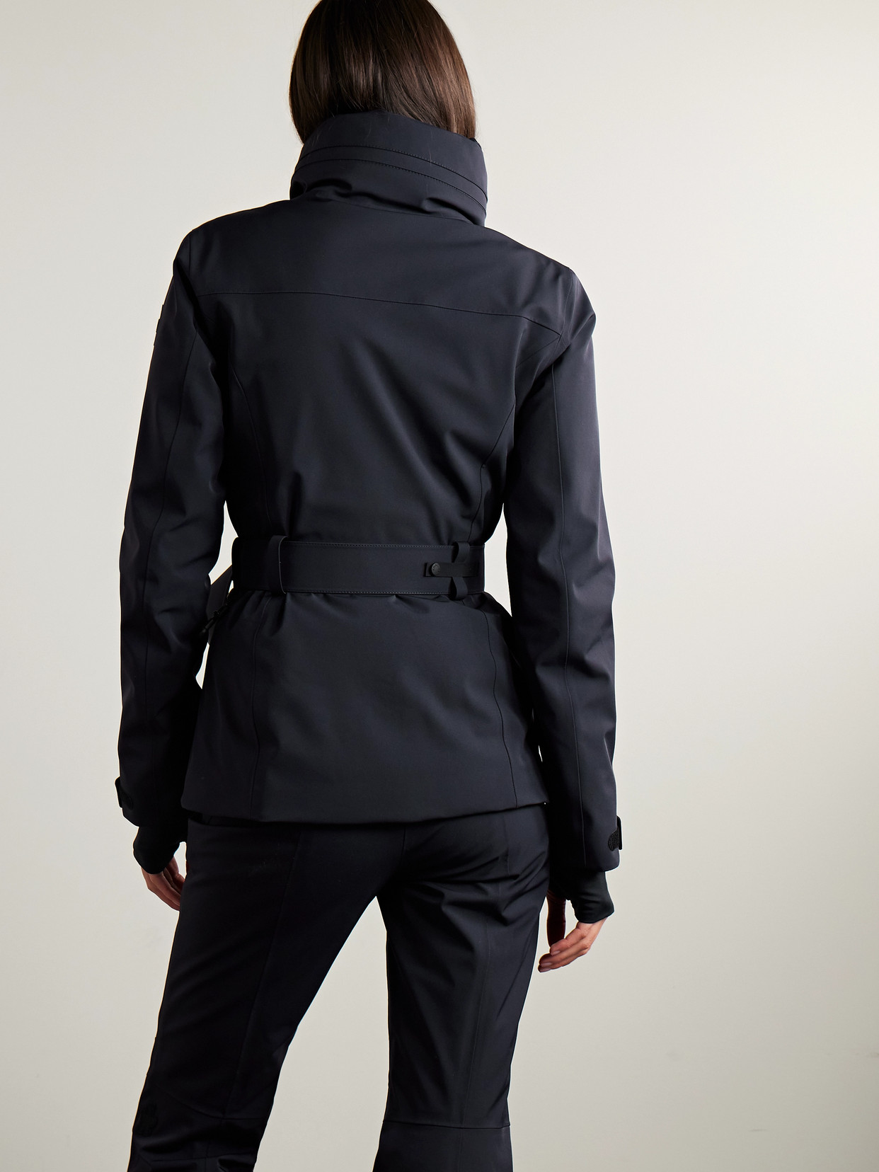 Moncler Hainets Belted Stretch-twill Ski Jacket In Blue