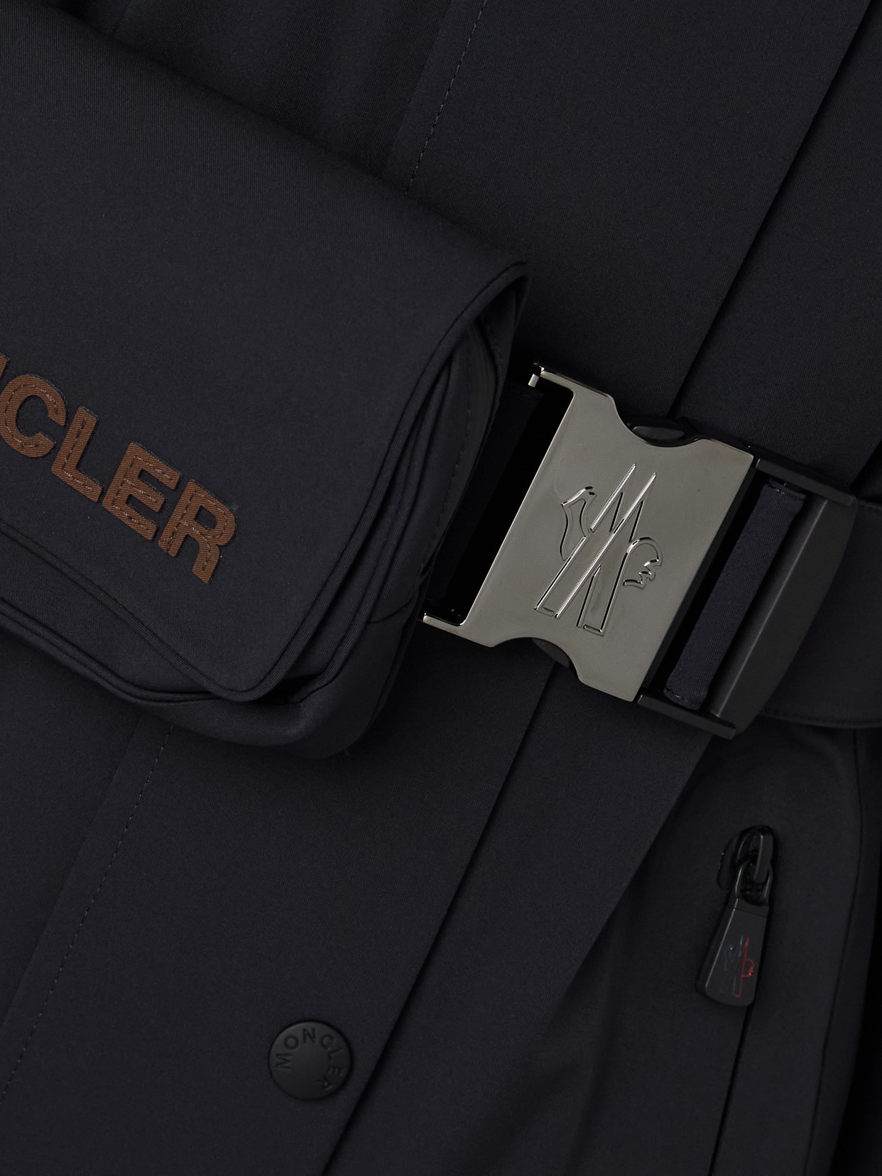 Moncler Hainets Belted Stretch-twill Ski Jacket In Blue