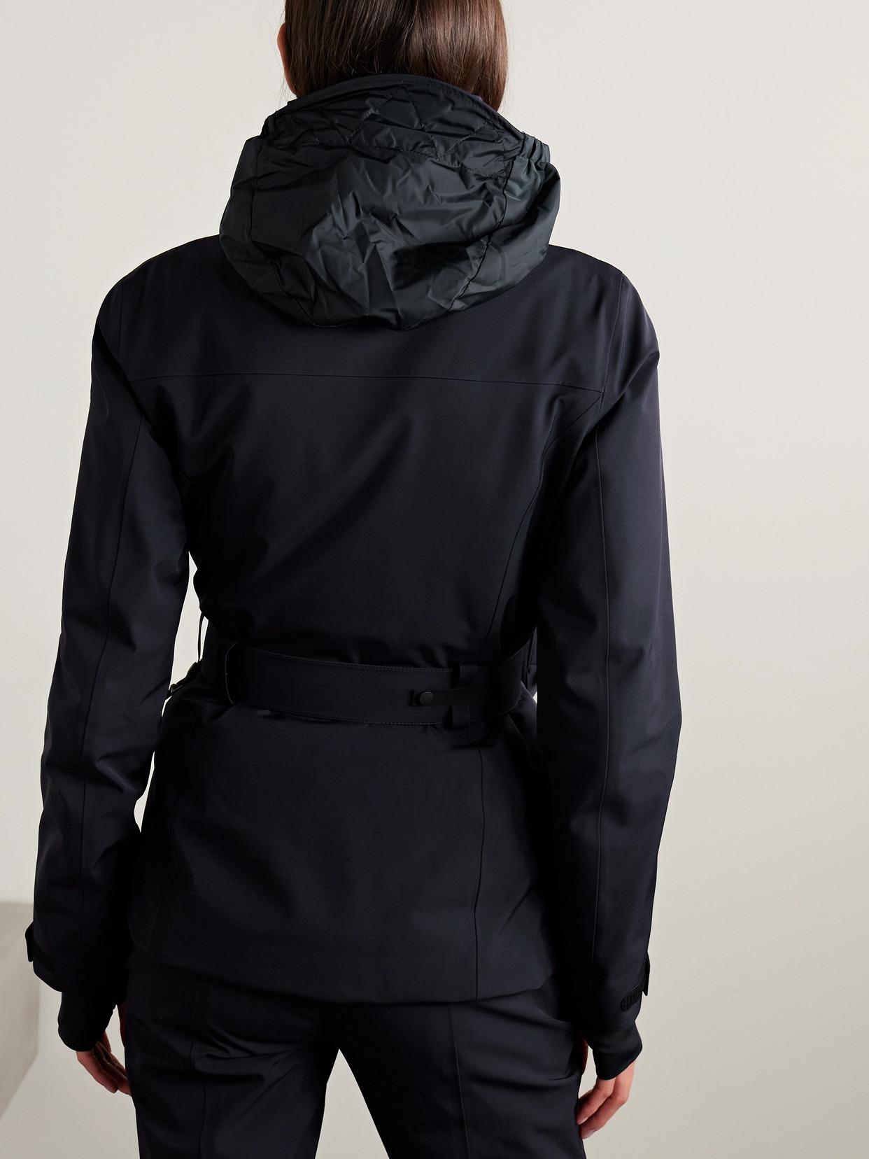 Moncler Hainets Belted Stretch-twill Ski Jacket In Blue