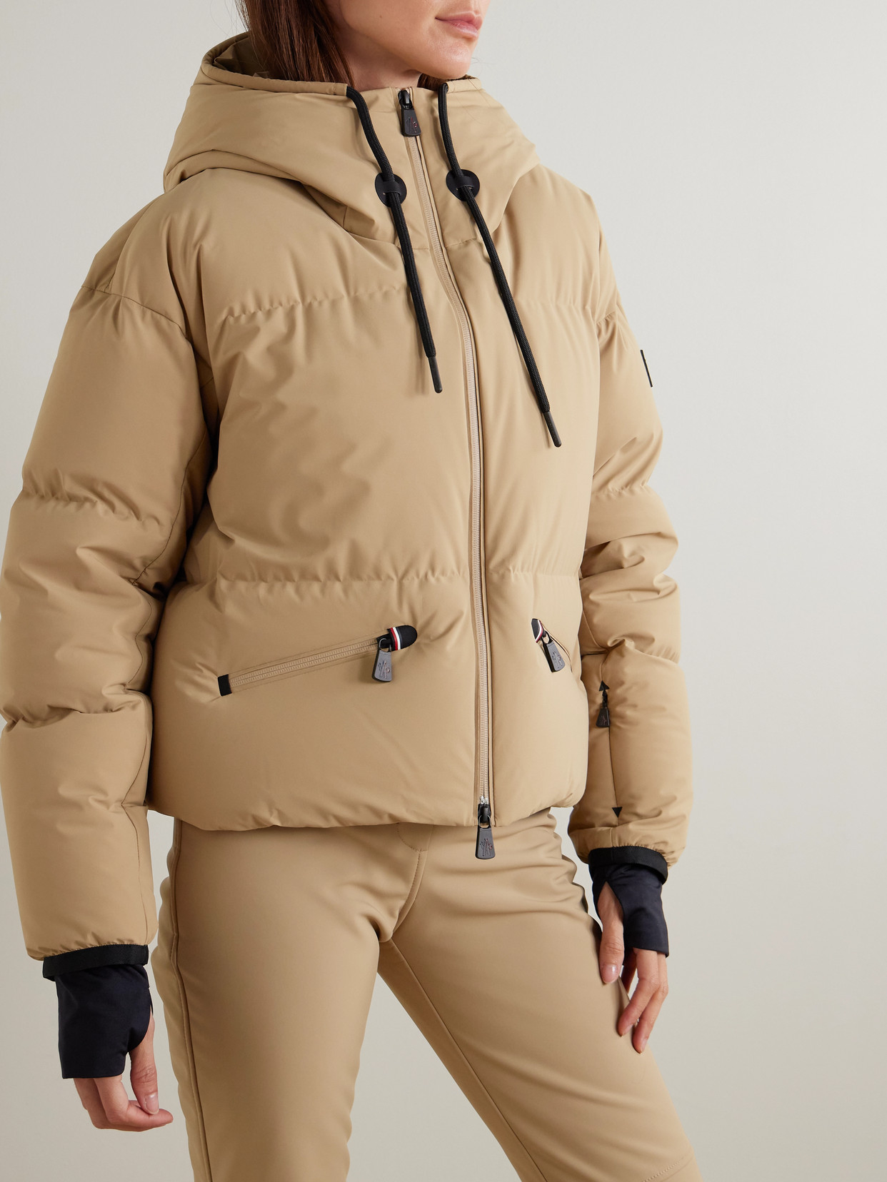 Moncler Allesaz Quilted Shell Down Jacket In Nude