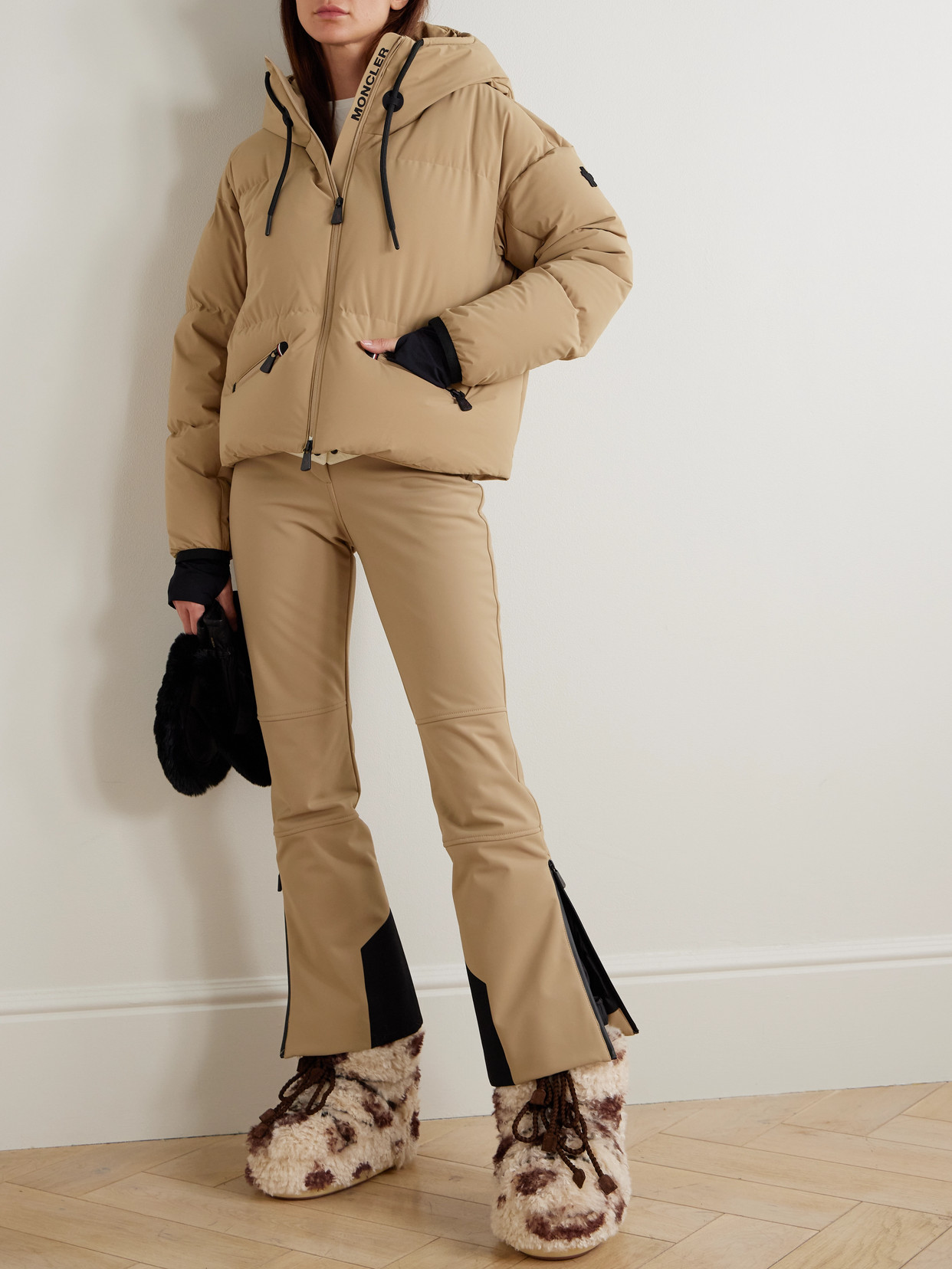 Moncler Allesaz Quilted Shell Down Jacket In Nude