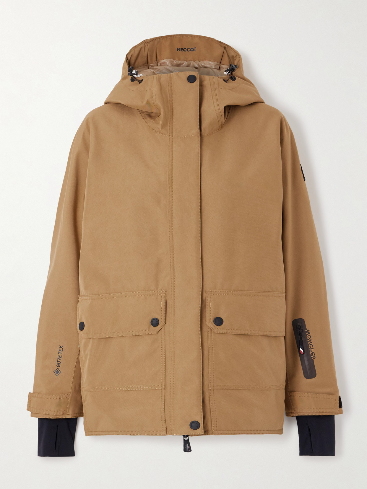 Moncler Bwindi Hooded Gore-tex 2l Ski Jacket In Brown