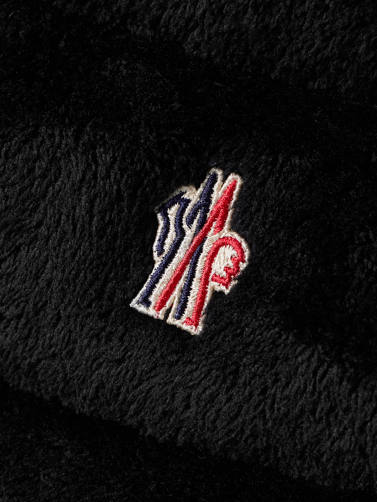 Moncler Hooded Quilted Fleece Down Jacket In Black