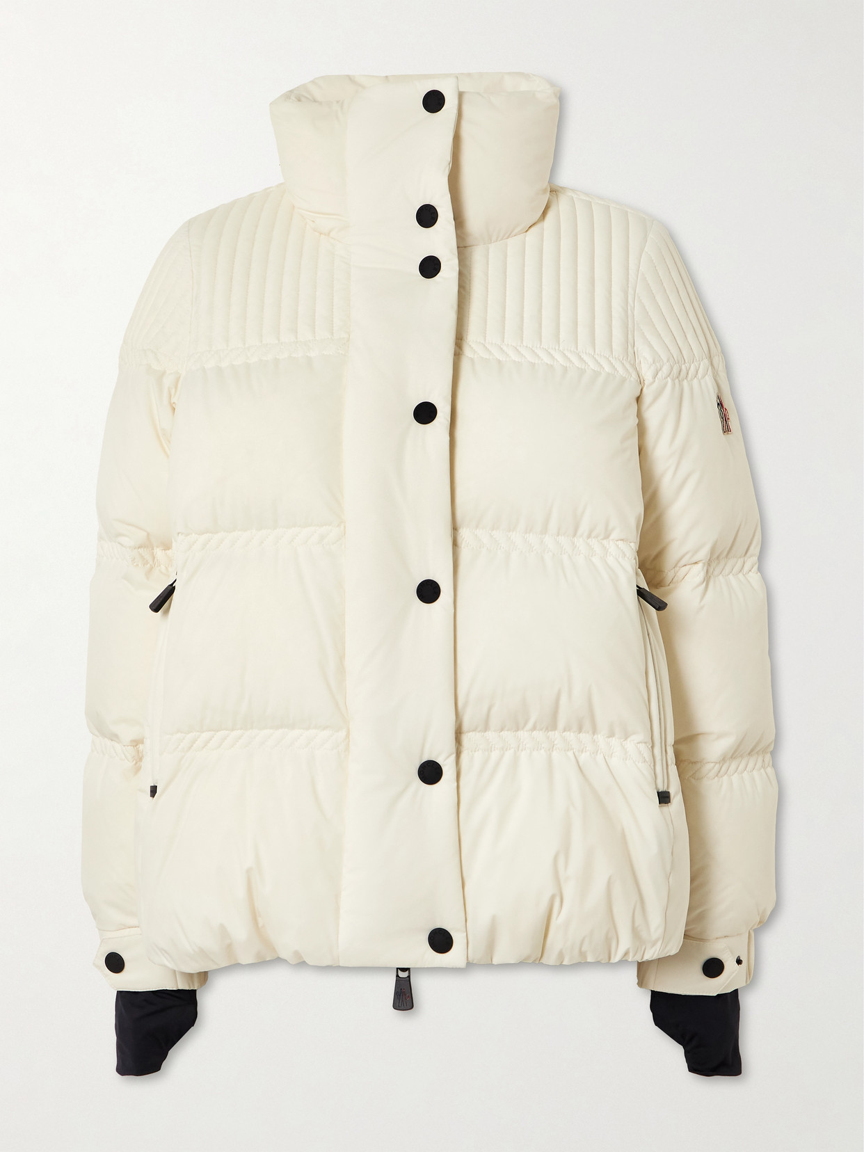 Moncler Anglin Padded Jacket With Logo-patch In Neutral