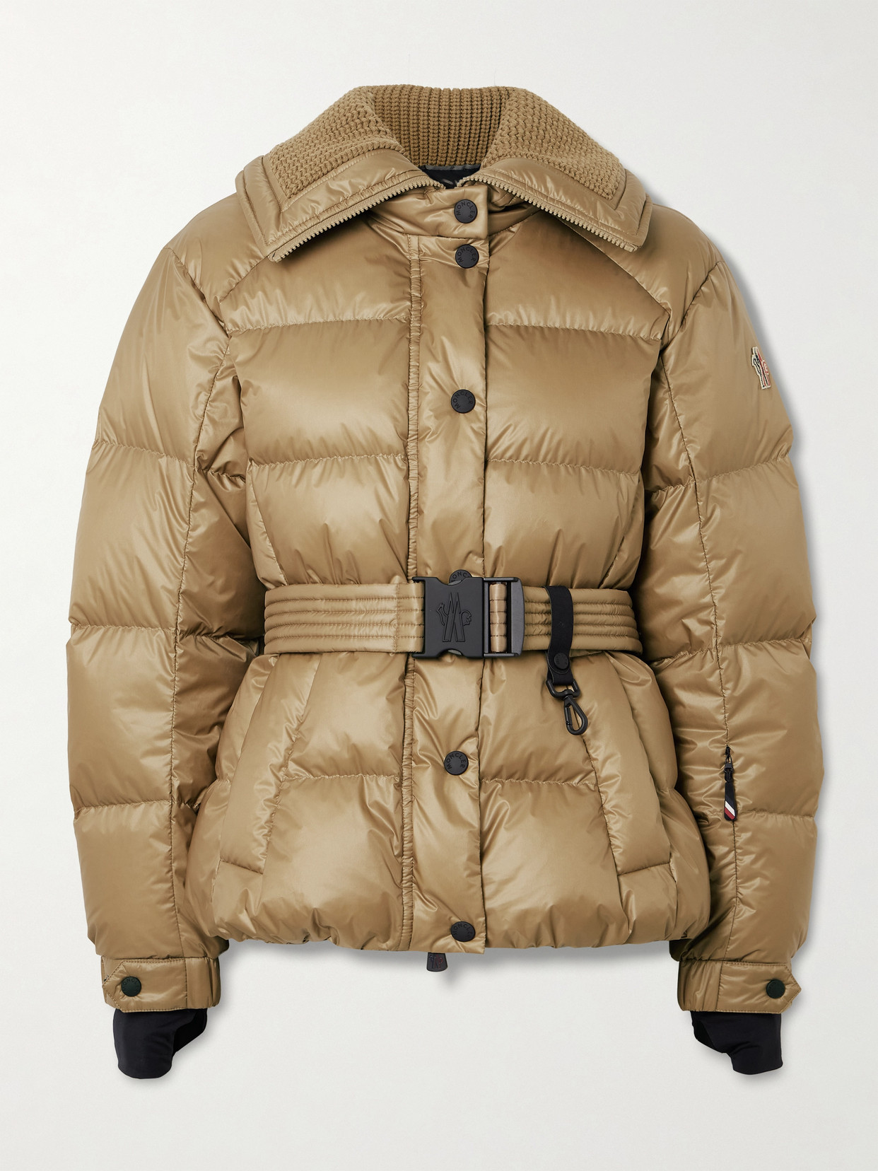 Moncler Bataillouse Quilted Down Ski Jacket In Brown