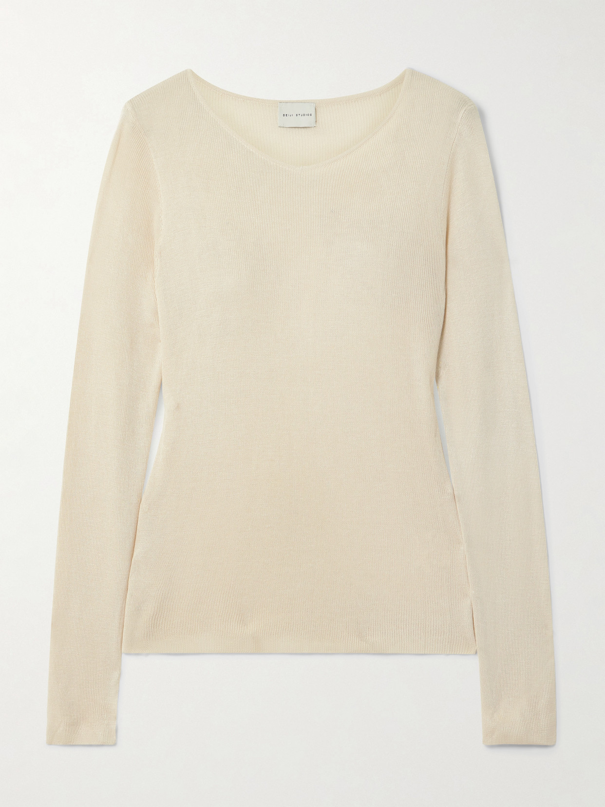 Deiji Studios Ribbed-knit T-shirt In Yellow