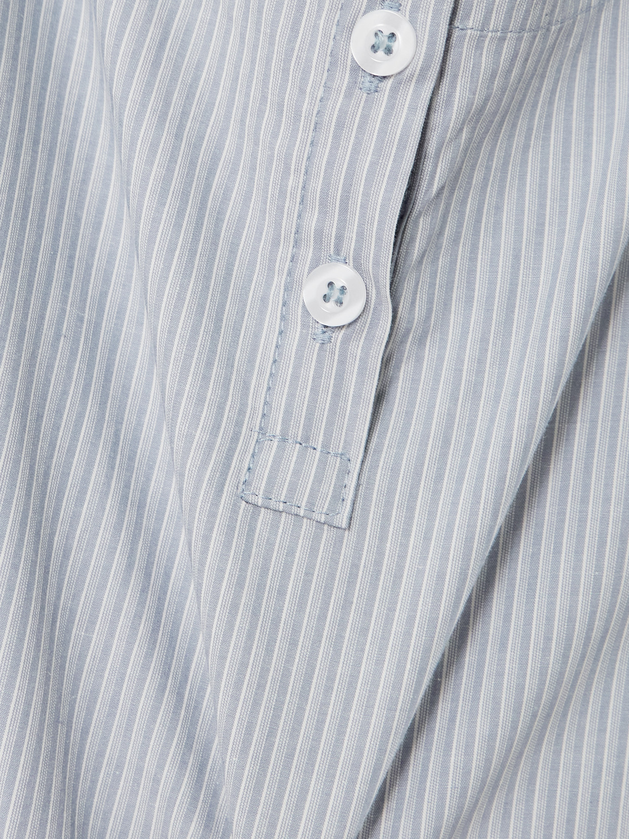Tie-Detailed Layered Striped Organic Cotton-Poplin Tank