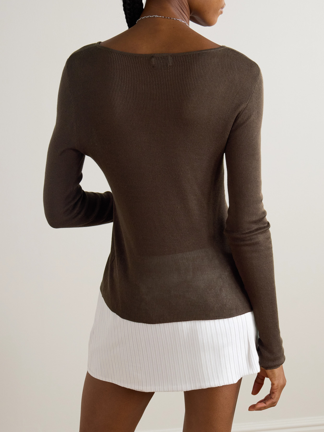 Ribbed-Knit T-Shirt