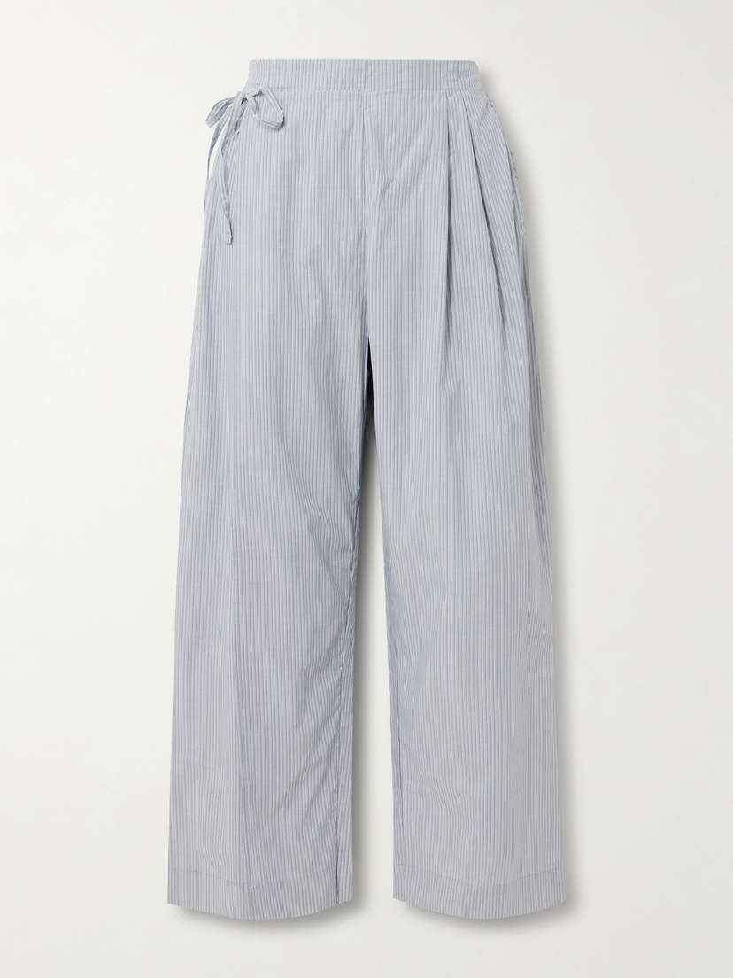 Deiji Studios Striped Organic Cotton-poplin Wide-leg Pants