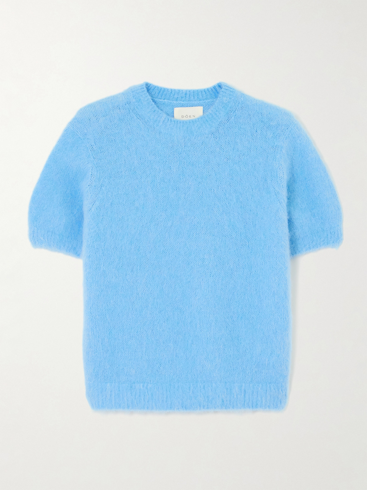 Doen Hearst Cropped Alpaca-blend Sweater In Blue