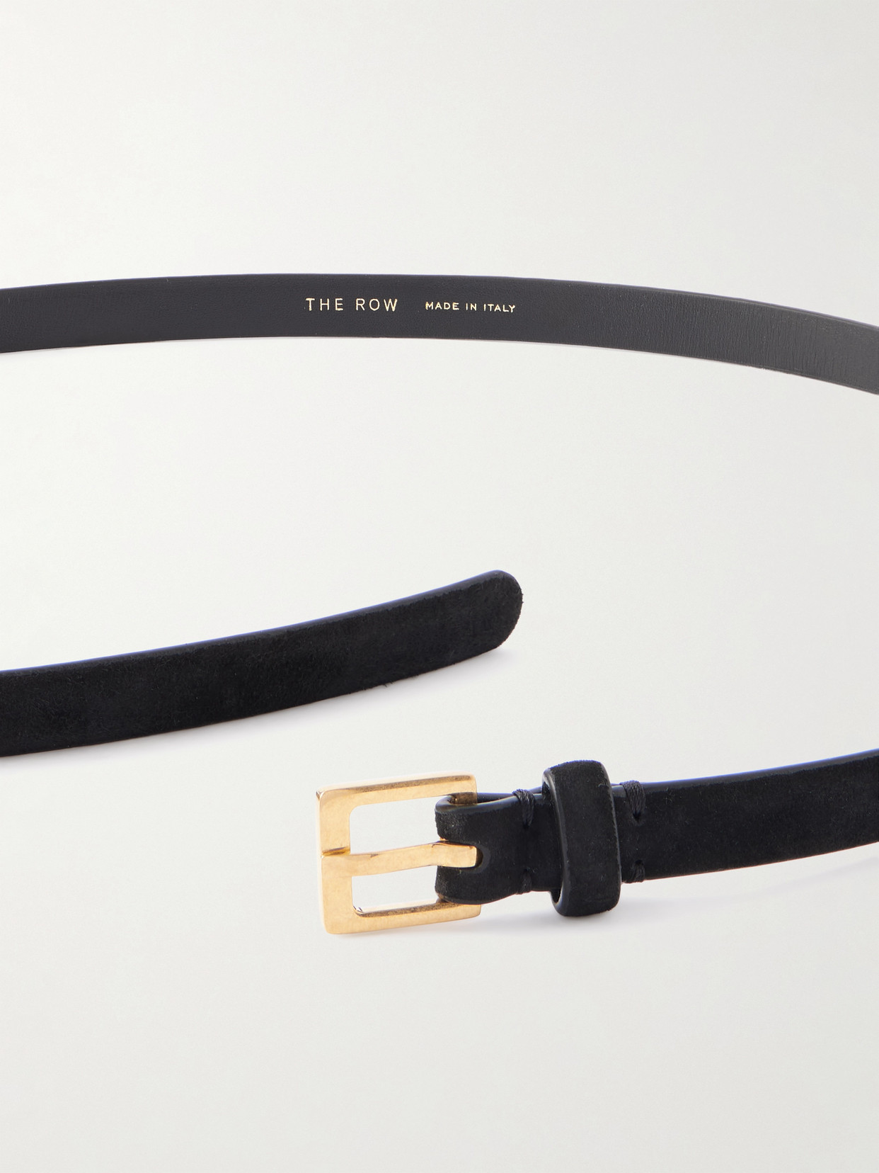 The Row City Suede Belt In Black