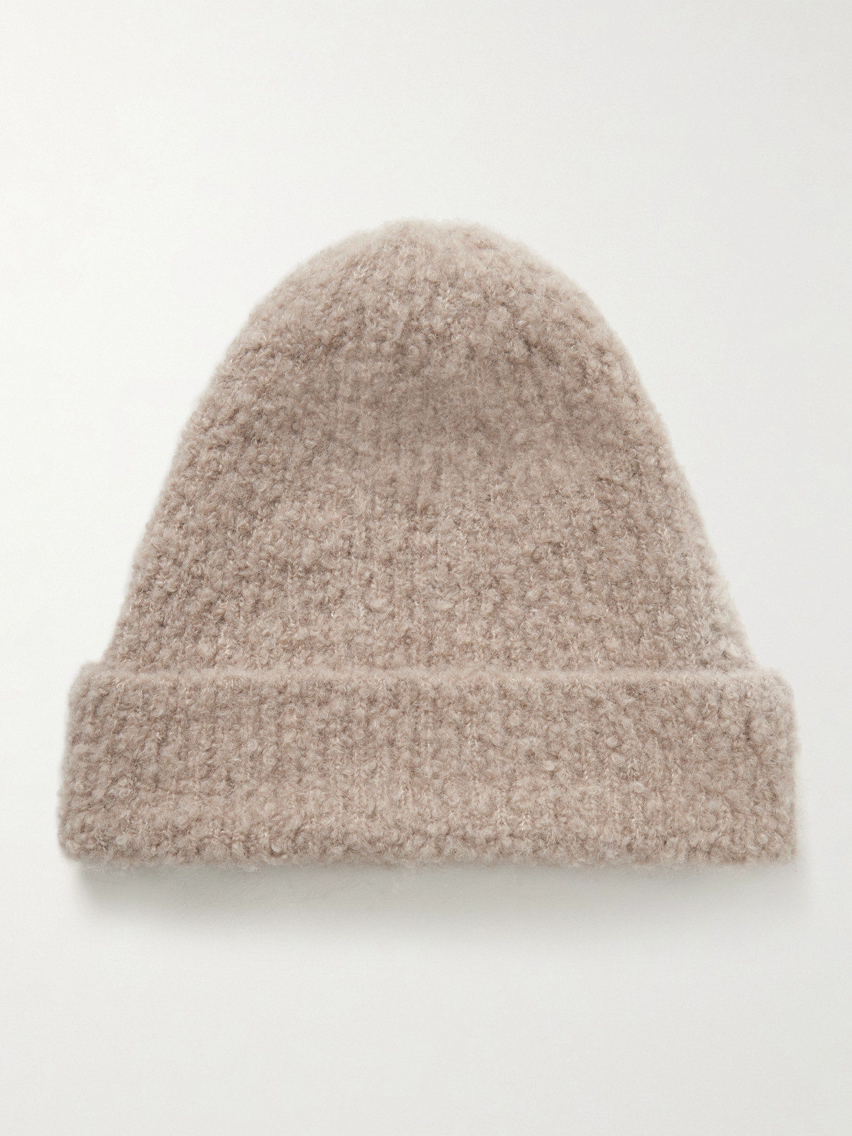 The Row Leomir Cashmere, Alpaca And Silk-blend Beanie In Neutral