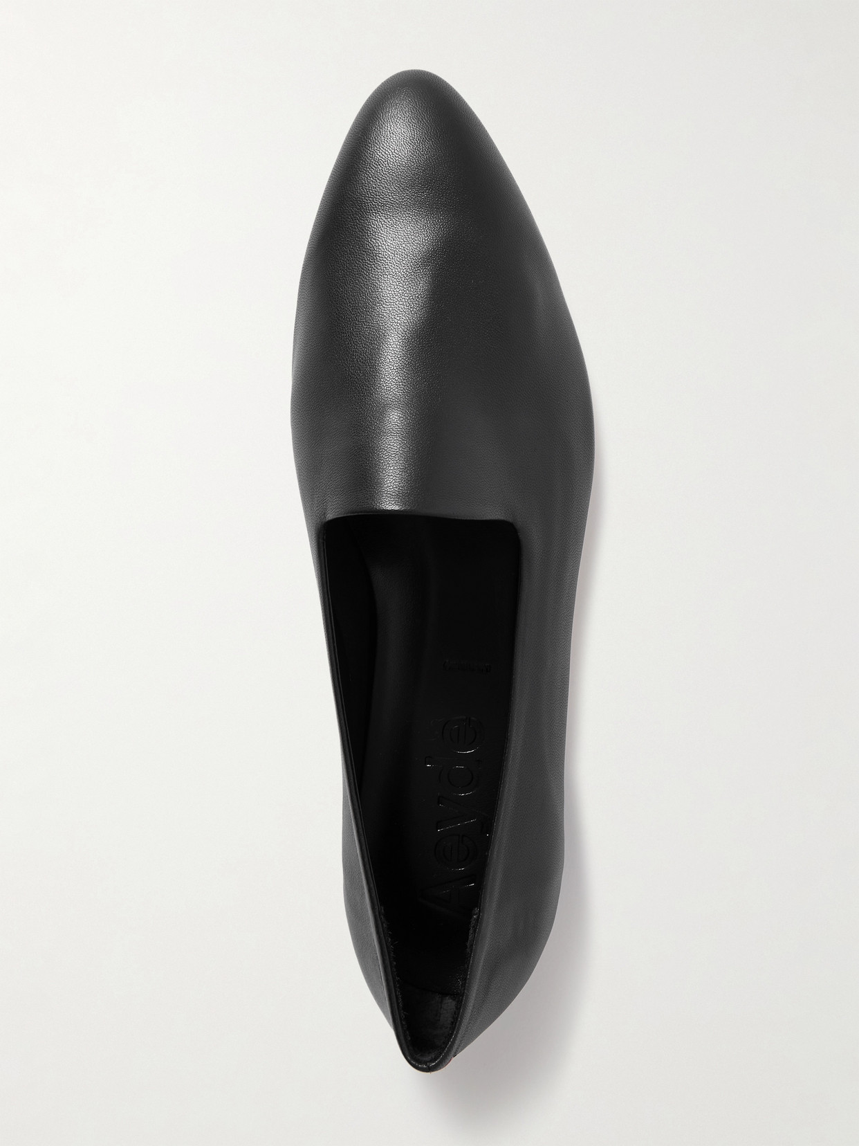 Aeyde Vanna Pointed-toe Leather Loafers In Black