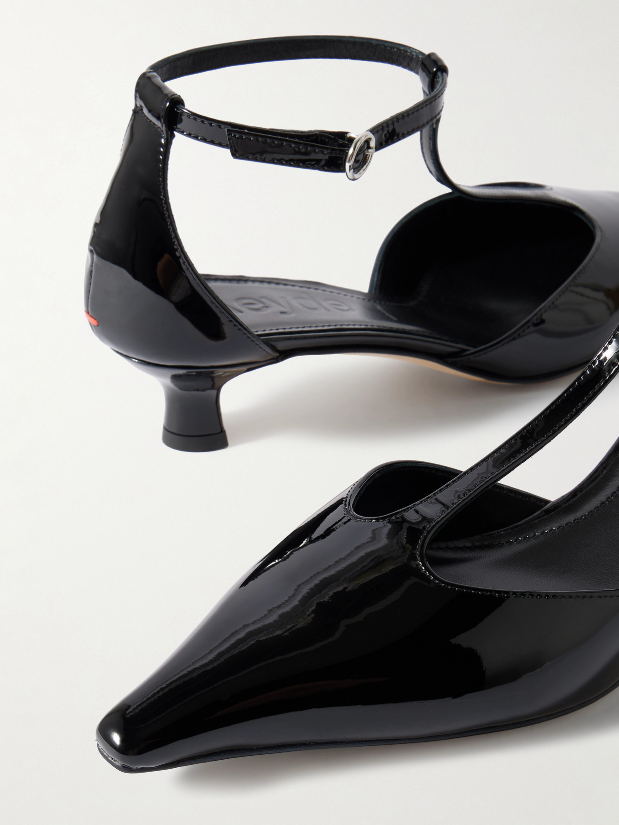Aeyde Liz Patent Leather T-strap Pumps In Black