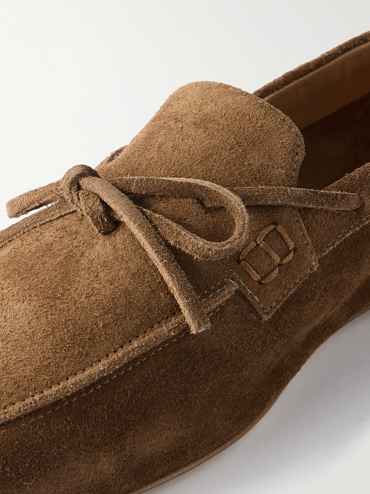 Aeyde Jasper Calf Suede Boat Loafers In Brown