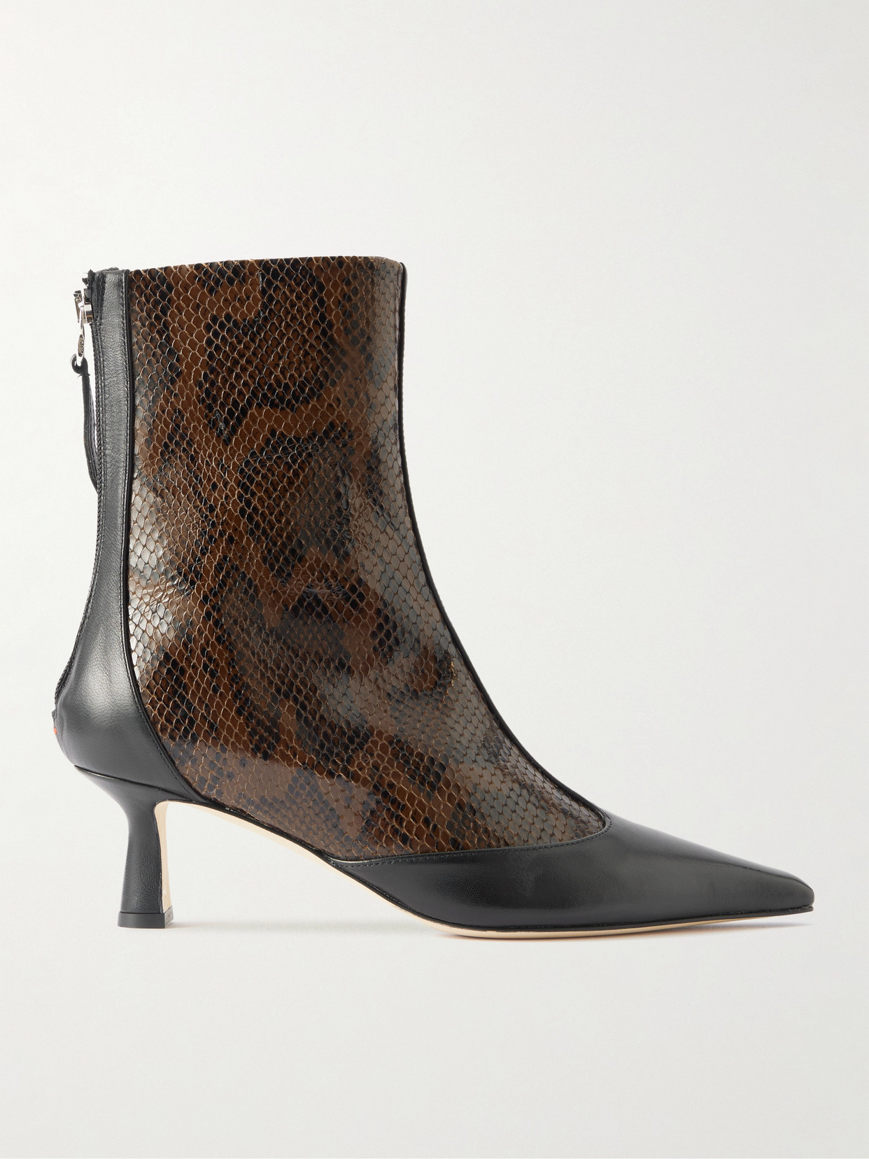 Aeyde Sila Smooth And Snake-effect Leather Ankle Boots In Multi