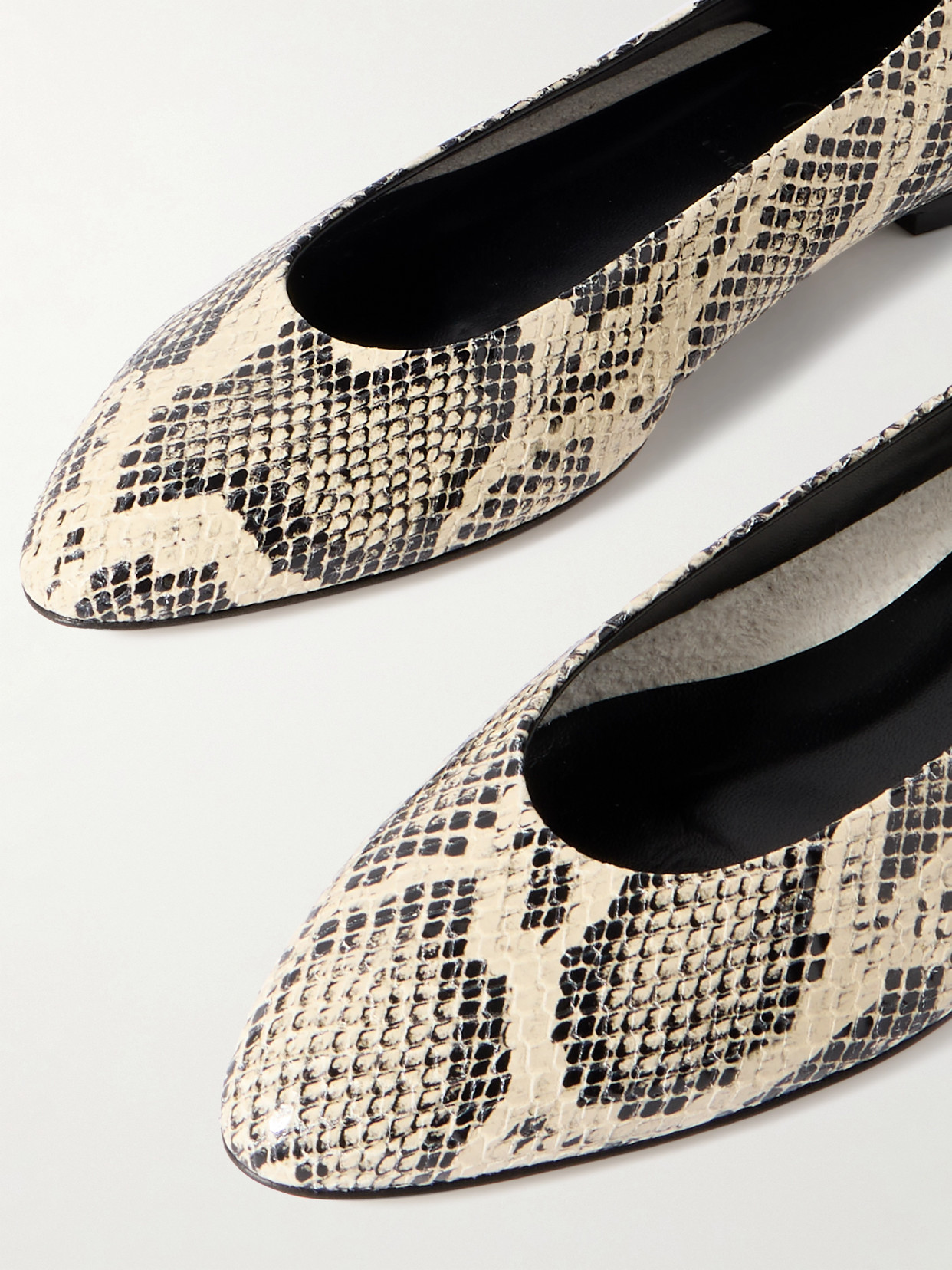Aeyde Ellie Snake-effect Leather Ballet Flats In Multi