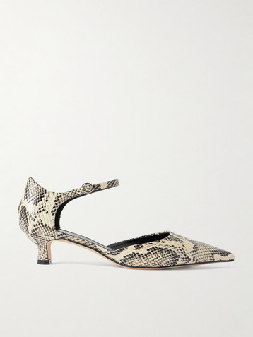 AEYDE Tillie snake-effect leather pumps