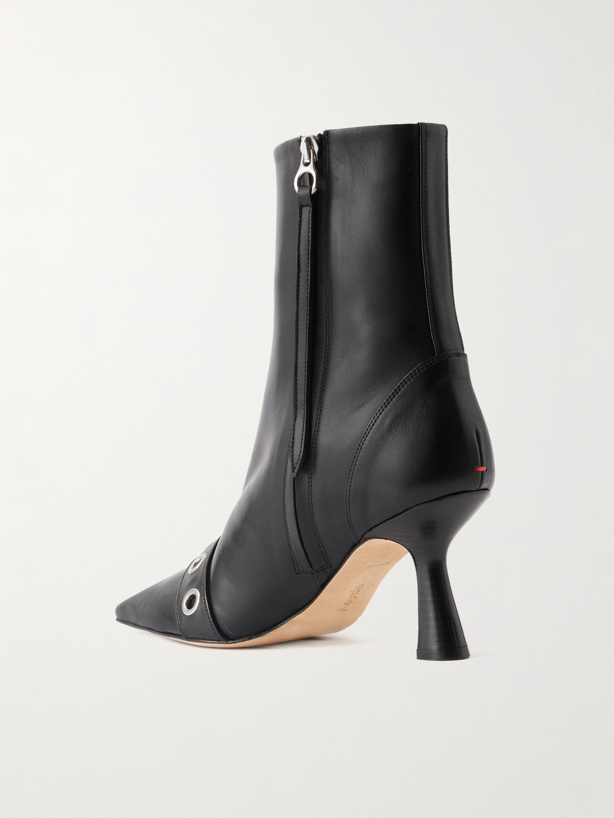 Aeyde Halima Buckled Leather Boots In Black