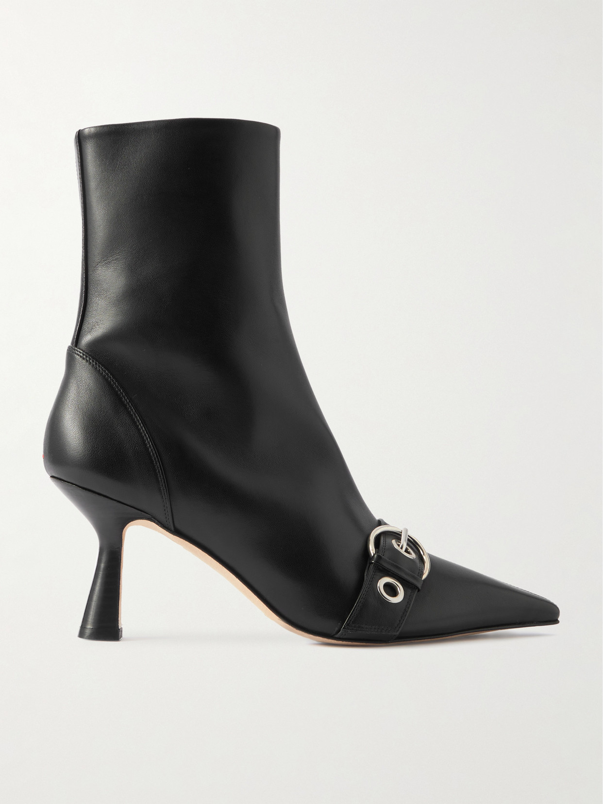 Aeyde Halima Buckled Leather Boots In Black
