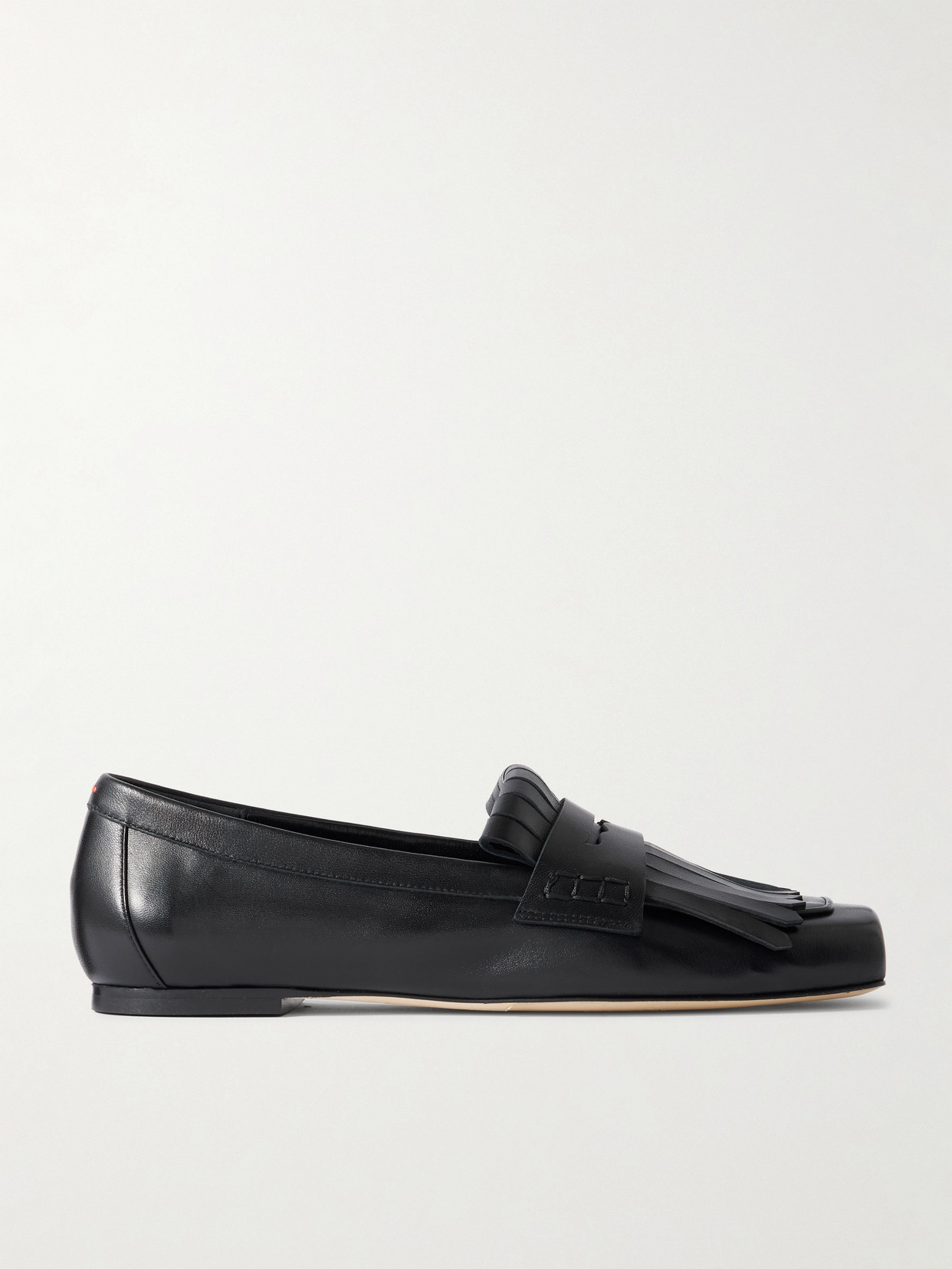 Aeyde Belen Fringed Leather Loafers In Black