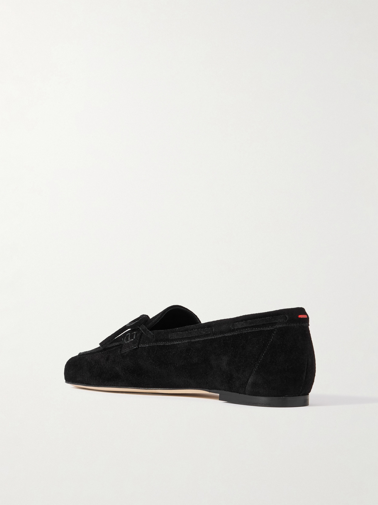 Aeyde Jasper Calf Suede Boat Loafers In Black