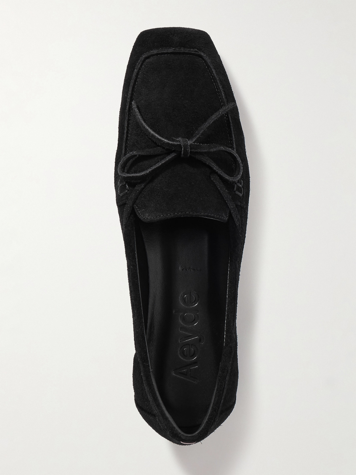 Aeyde Jasper Calf Suede Boat Loafers In Black
