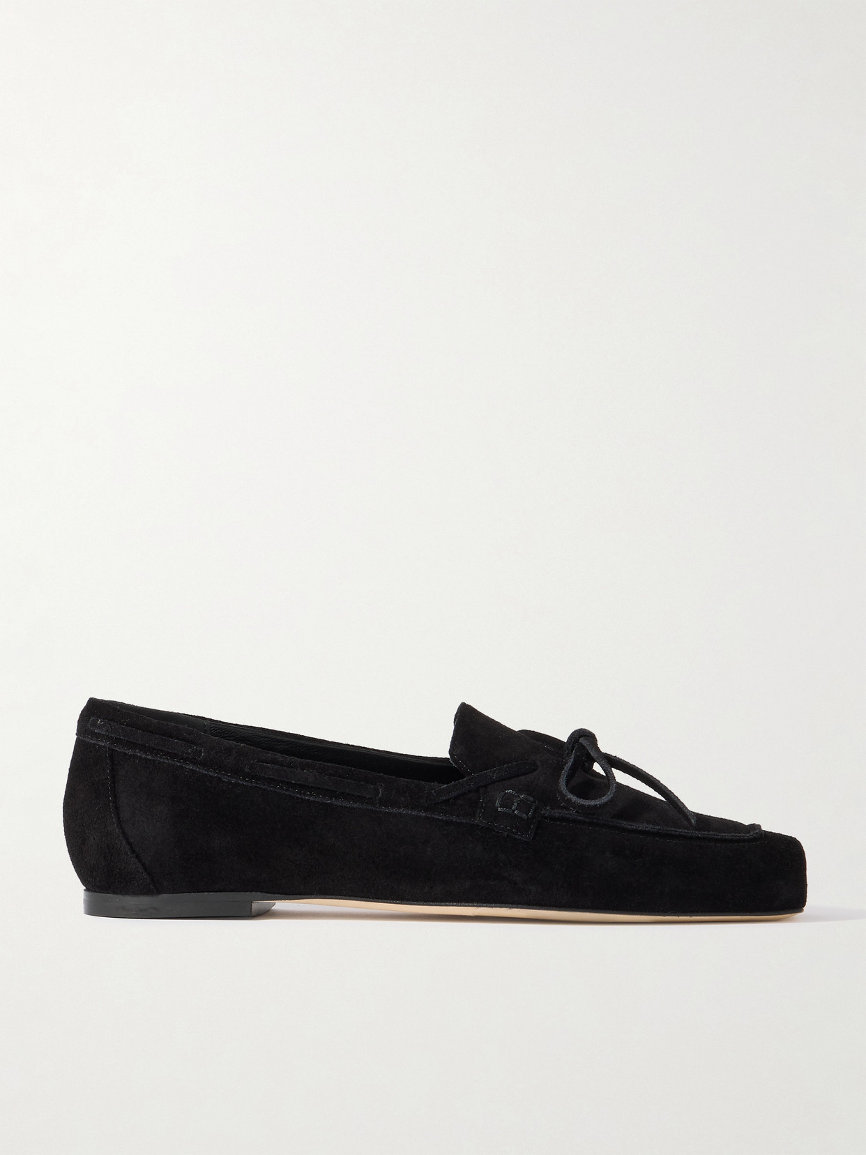 Aeyde Jasper Suede Boat Shoes In Black