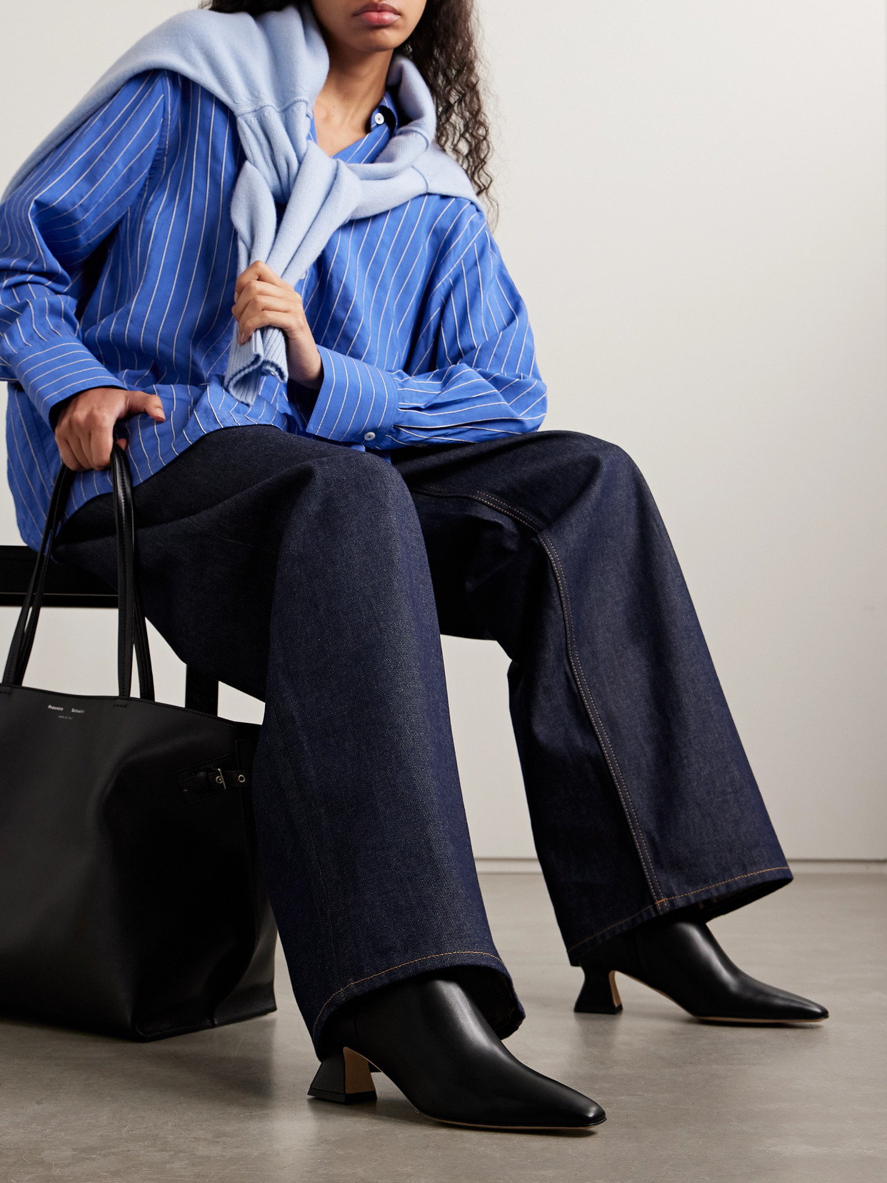 Aeyde Koko Leather Ankle Boots In Black