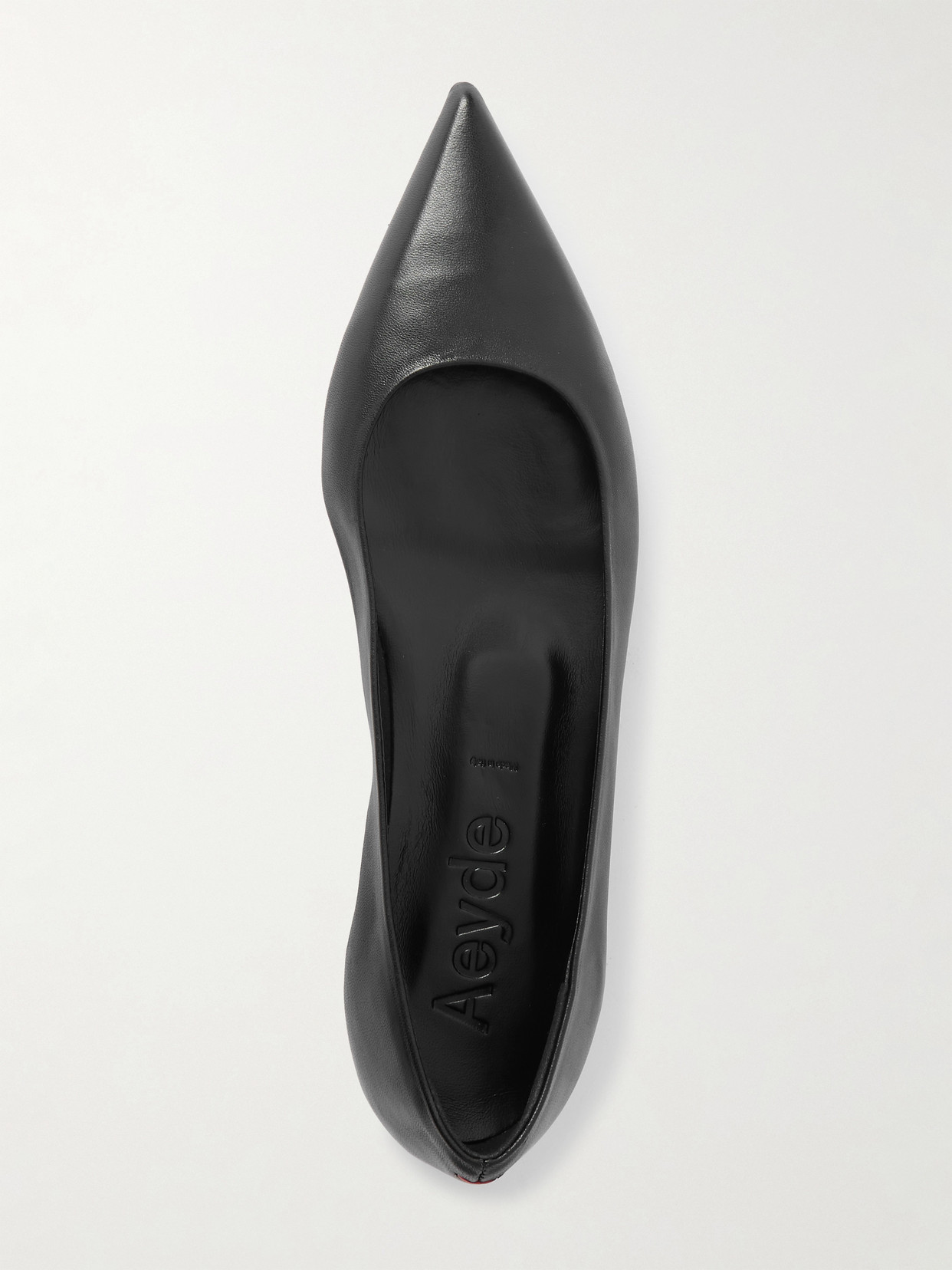 Aeyde Cassy Leather Point-toe Flats In Black