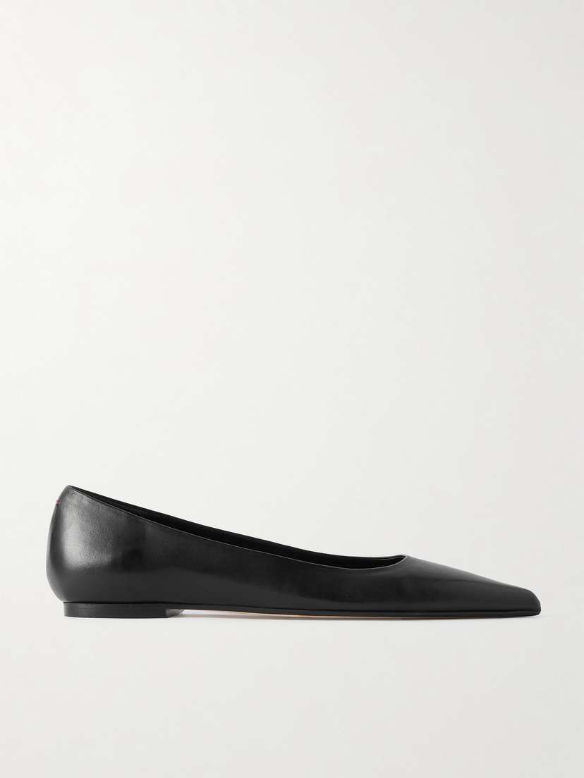 aeyde Cassy Leather Point-toe Flats
