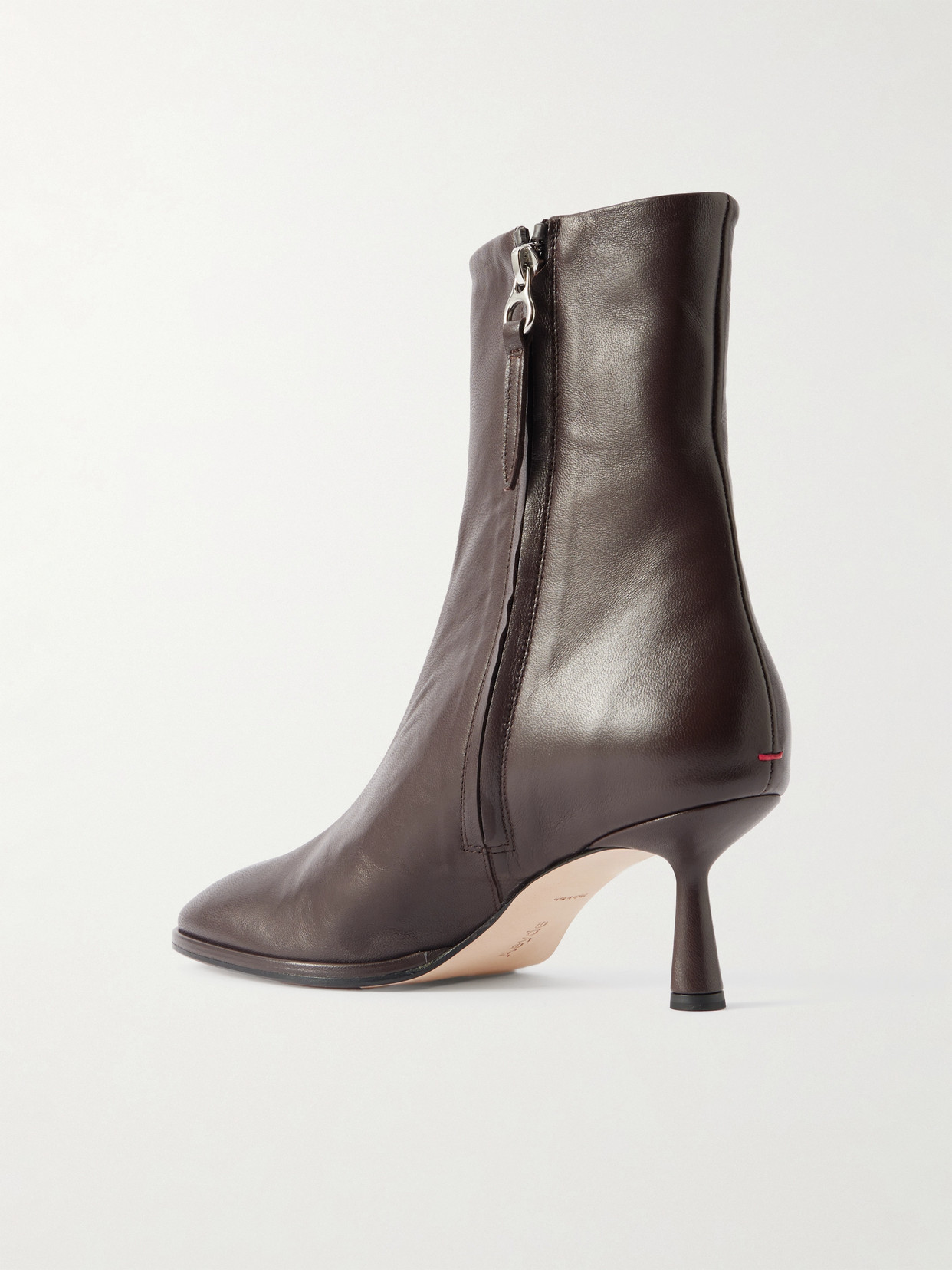 Aeyde 65mm Dorothy Leather Ankle Boots In Brown
