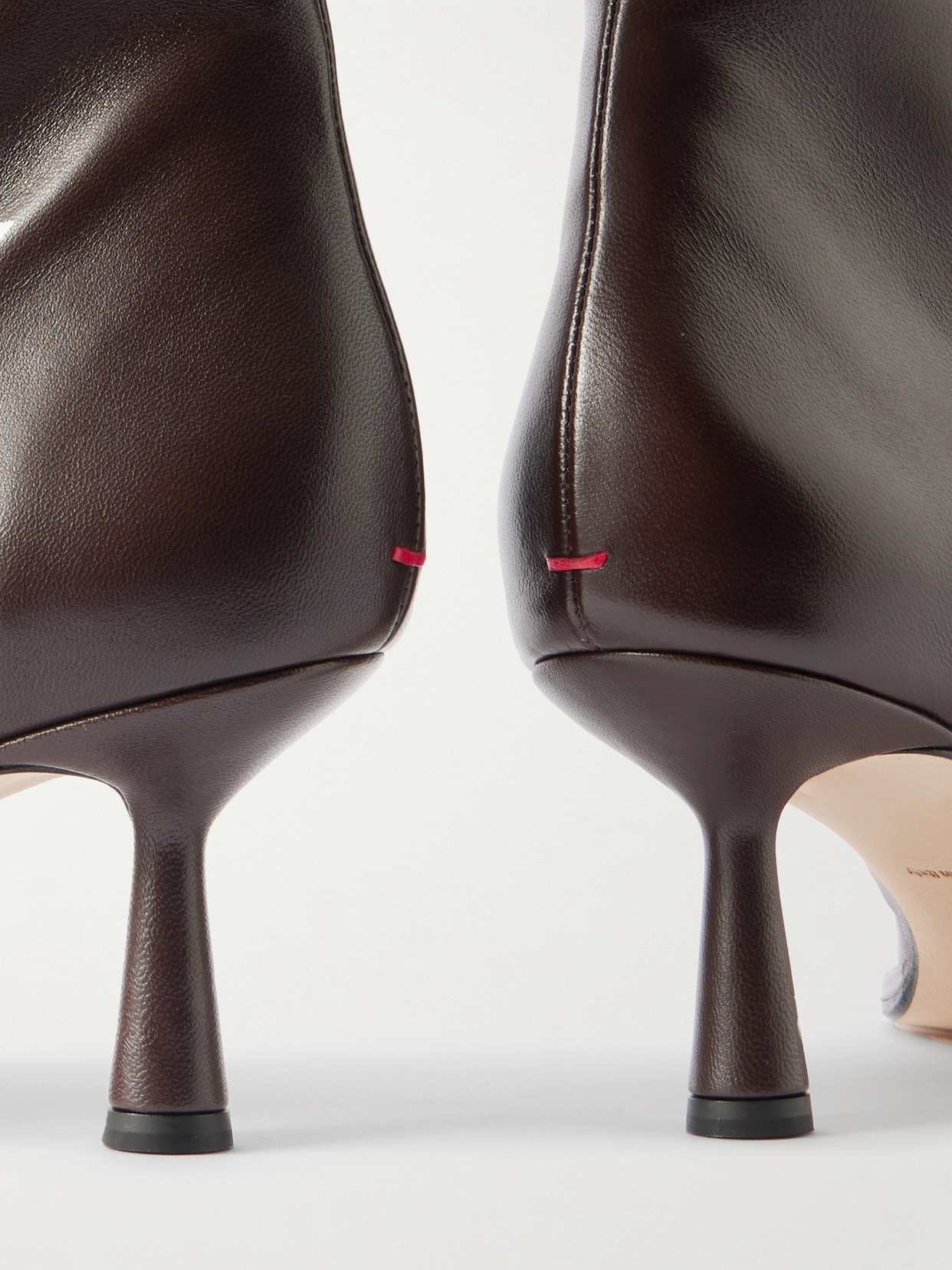Aeyde 65mm Dorothy Leather Ankle Boots In Brown