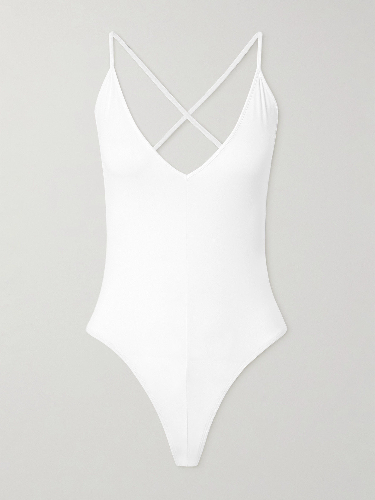 Wardrobe.nyc Stretch-jersey Thong Bodysuit In White