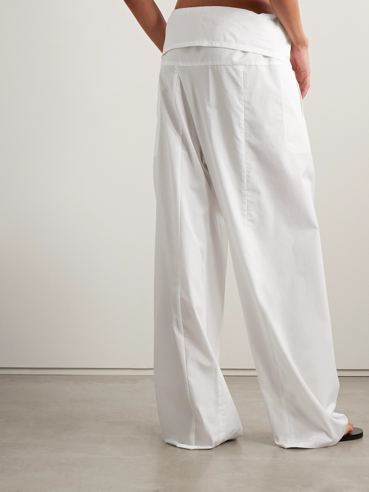 Wardrobe.nyc Fisherman Tie-front Cotton Wide-leg Pants In White