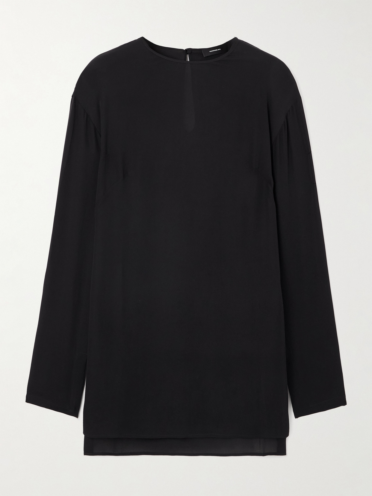 Wardrobe.nyc Silk-georgette Blouse In Black