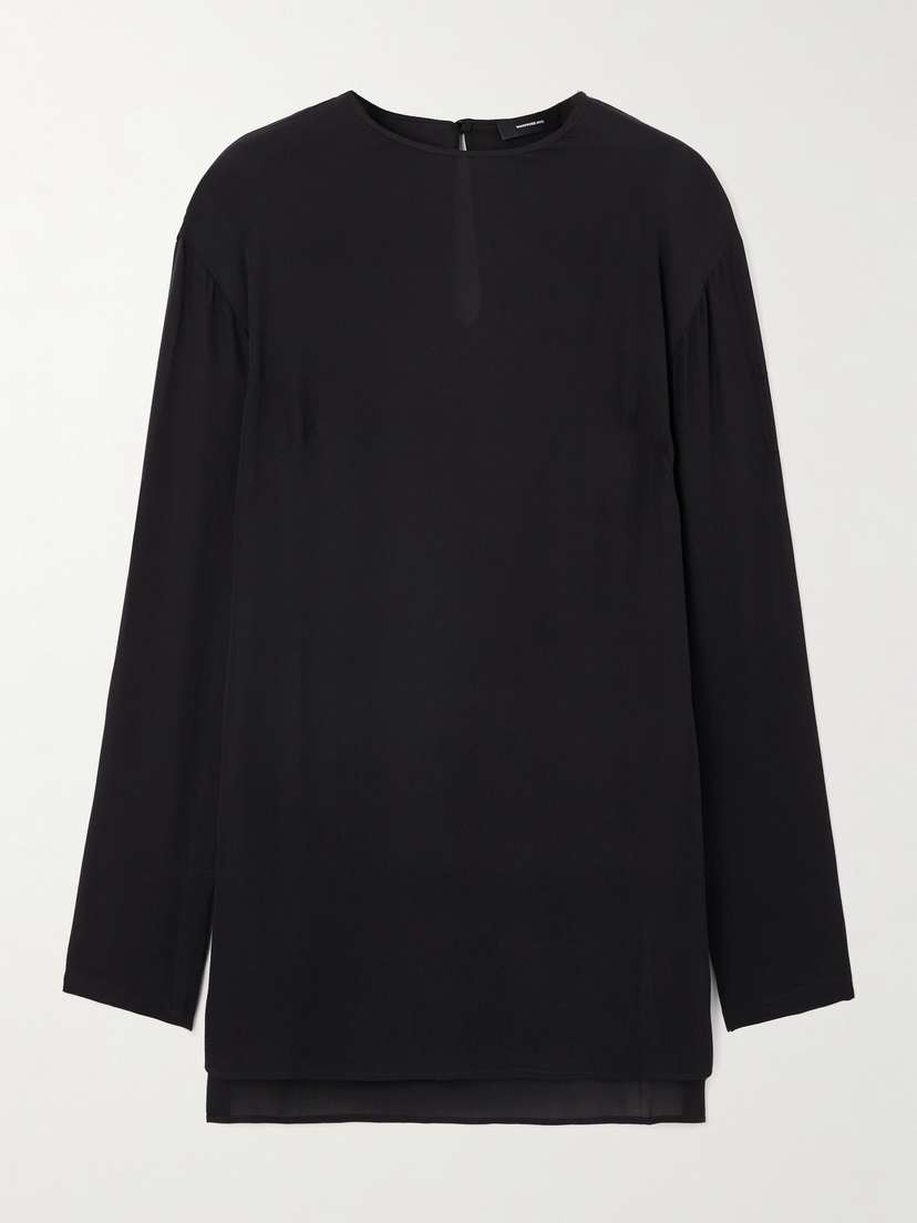 Wardrobe.NYC Silk-georgette Blouse