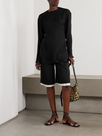 Wardrobe.NYC Silk-georgette blouse