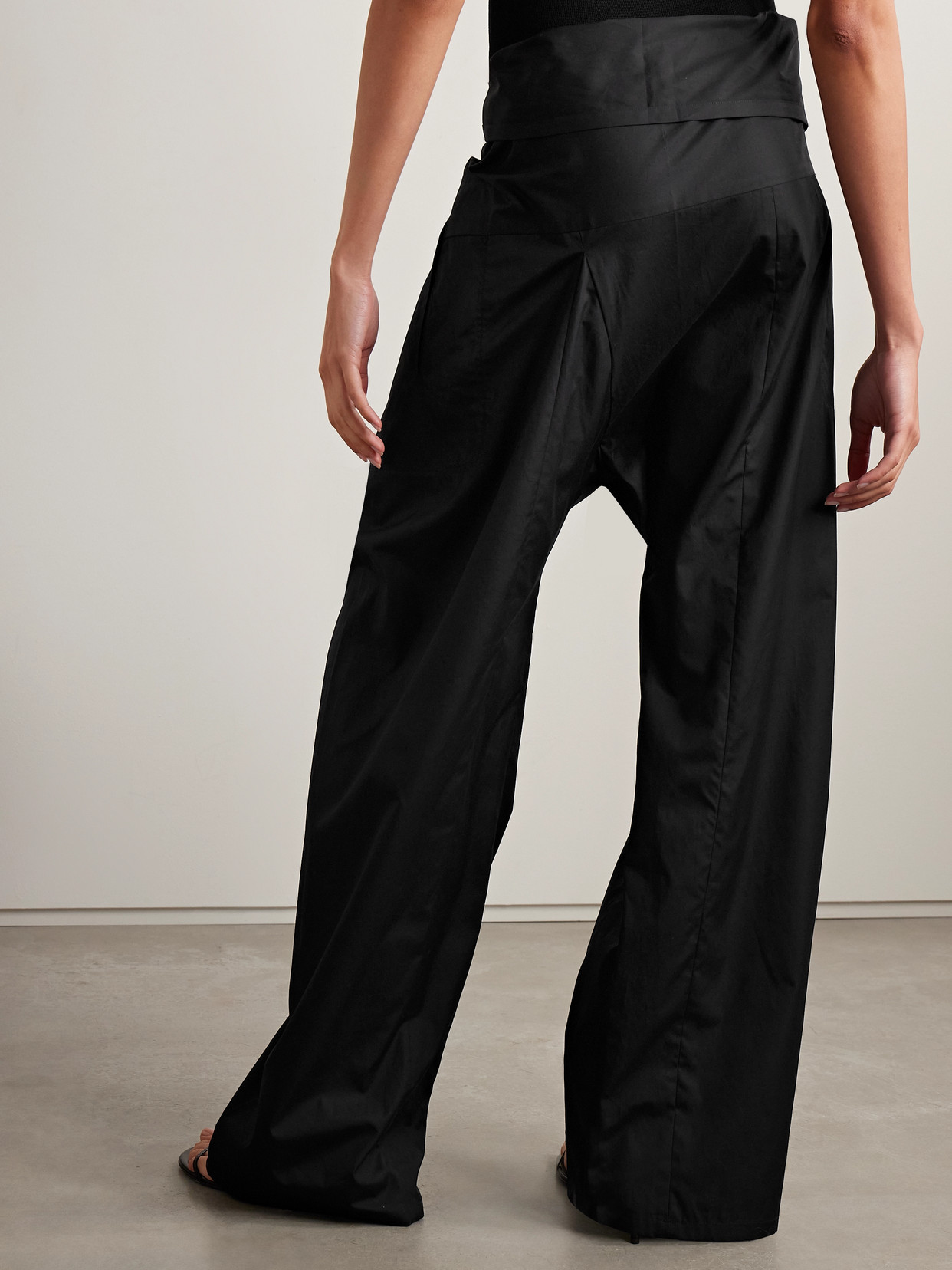 Wardrobe.nyc Fisherman Tie-front Wide-leg Pants In Black