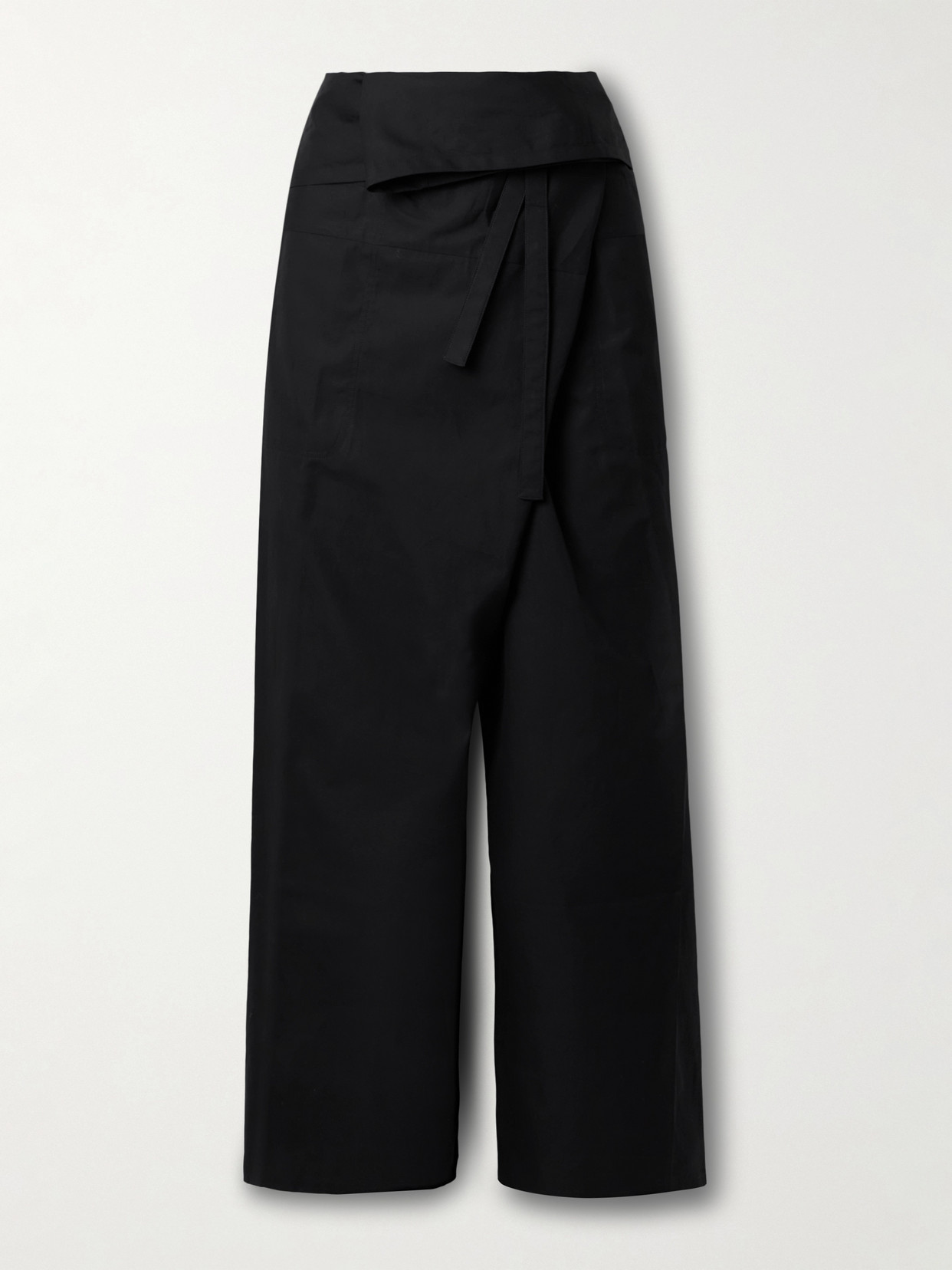 Wardrobe.nyc Fisherman Tie-front Wide-leg Pants In Black