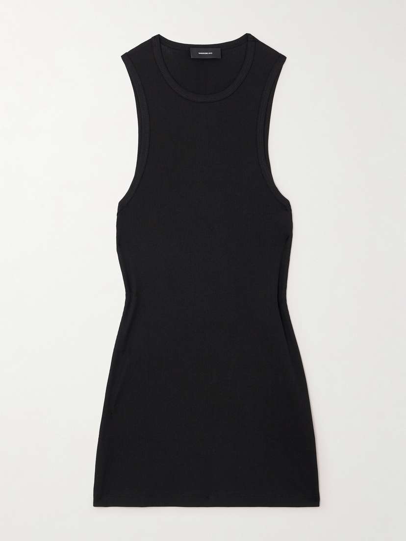 Wardrobe.NYC Ribbed Cotton-blend Jersey Mini Dress