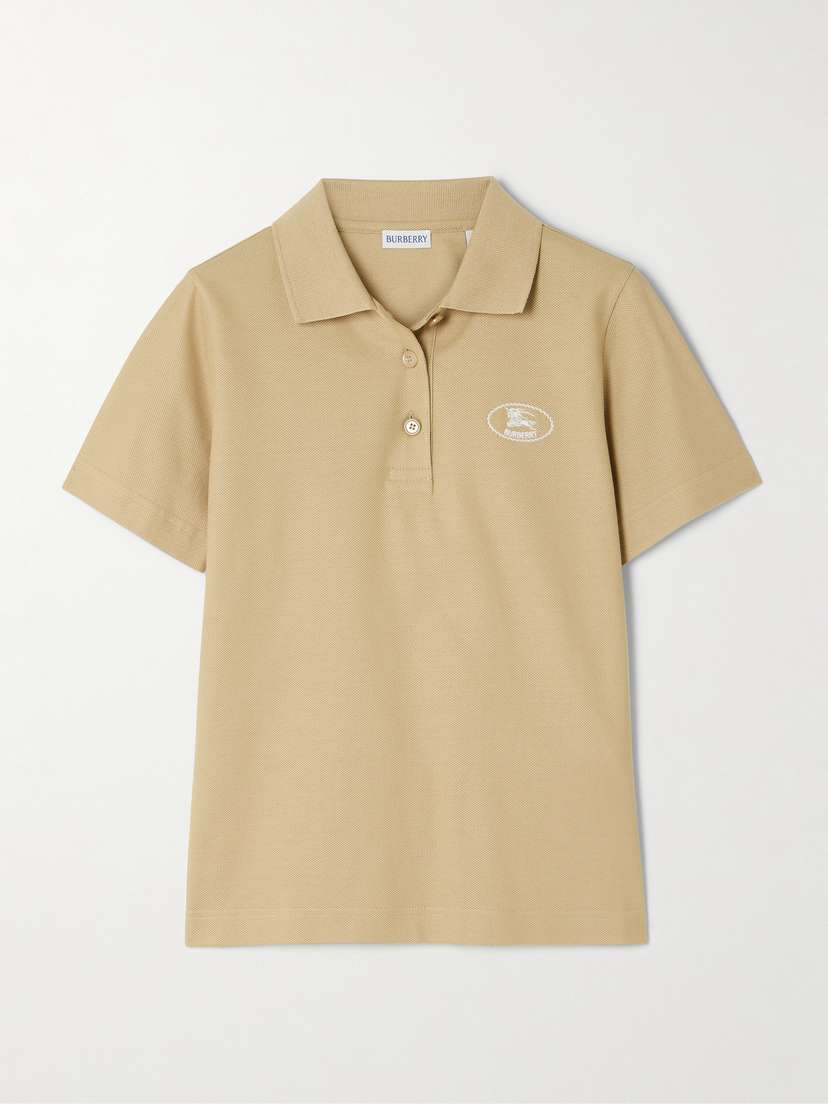 Burberry Embroidered Cotton-piqué Polo Shirt
