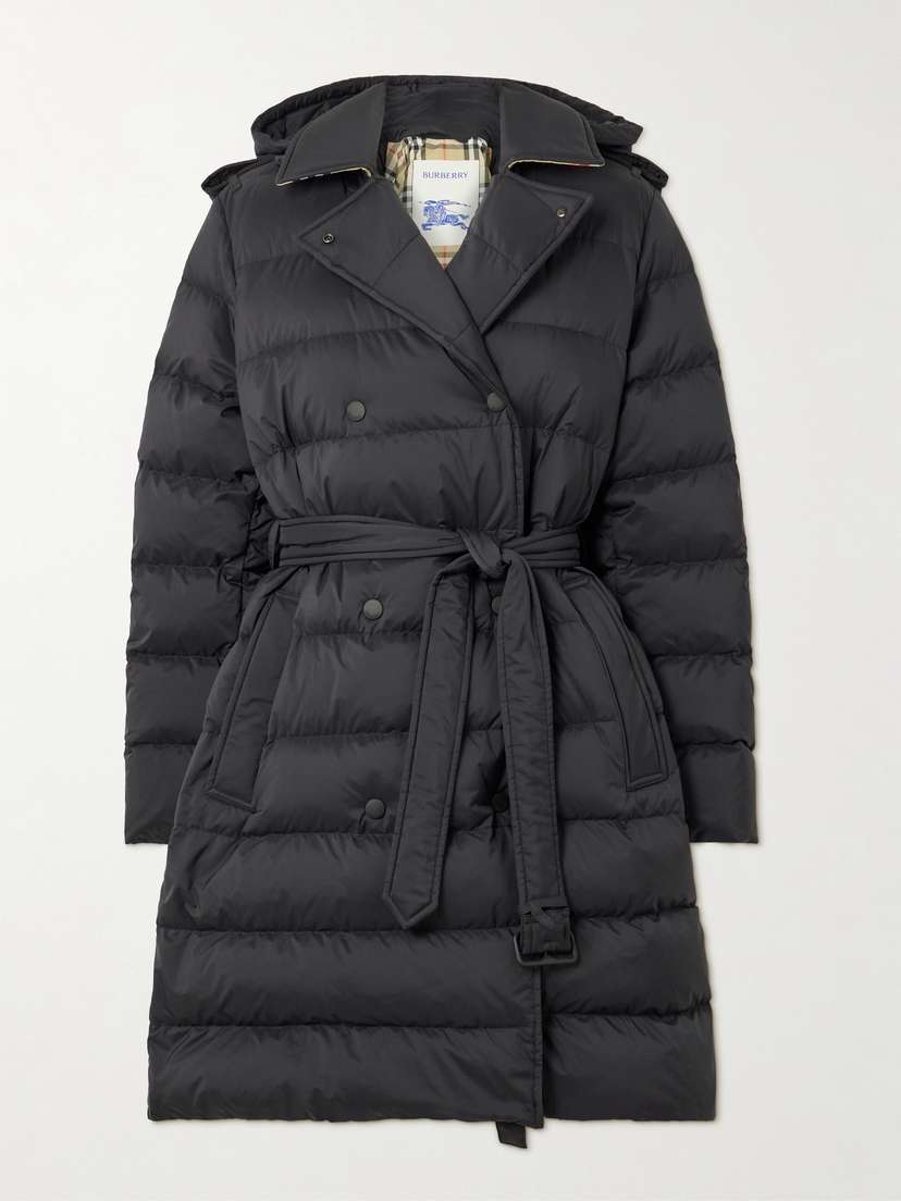 Burberry Belted Double-breasted Quilted Shell Down Coat