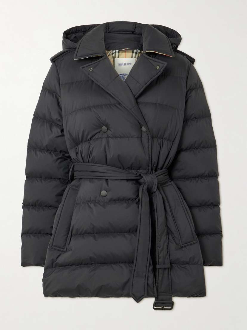 Burberry Belted Double-breasted Quilted Shell Down Coat