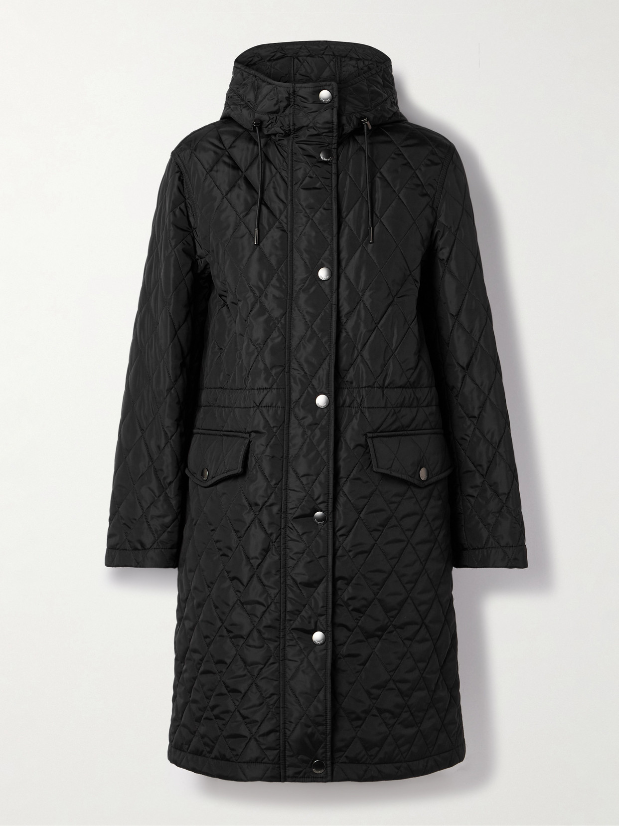 Burberry Hooded Quilted Shell Jacket In Black