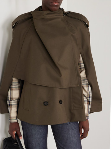 Burberry Double-breasted cotton-gabardine cape